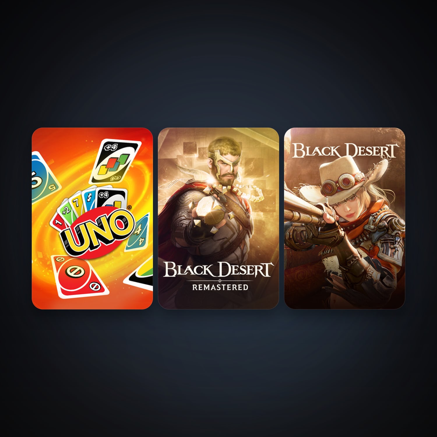 UNO + Black Desert Online, 3 games, clean — HabibiAccounts