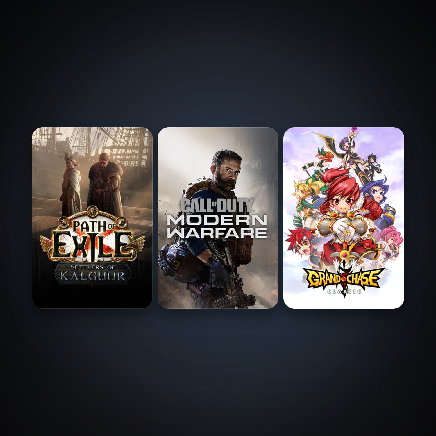 Path of Exile + GrandChase, 3 games, clean — HabibiAccounts