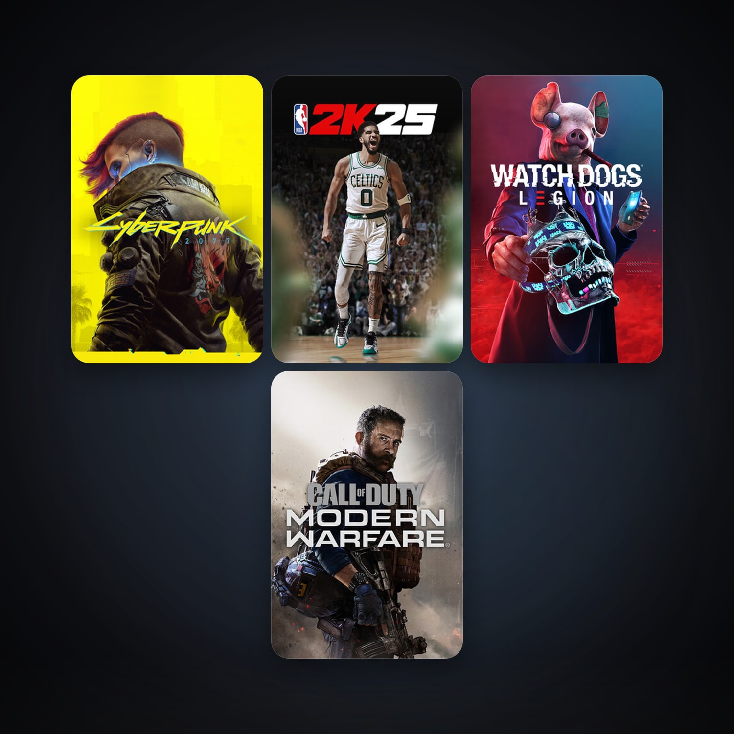 Cyberpunk 2077 + Call of Duty: Modern Warfare, 6 games, clean — HabibiAccounts