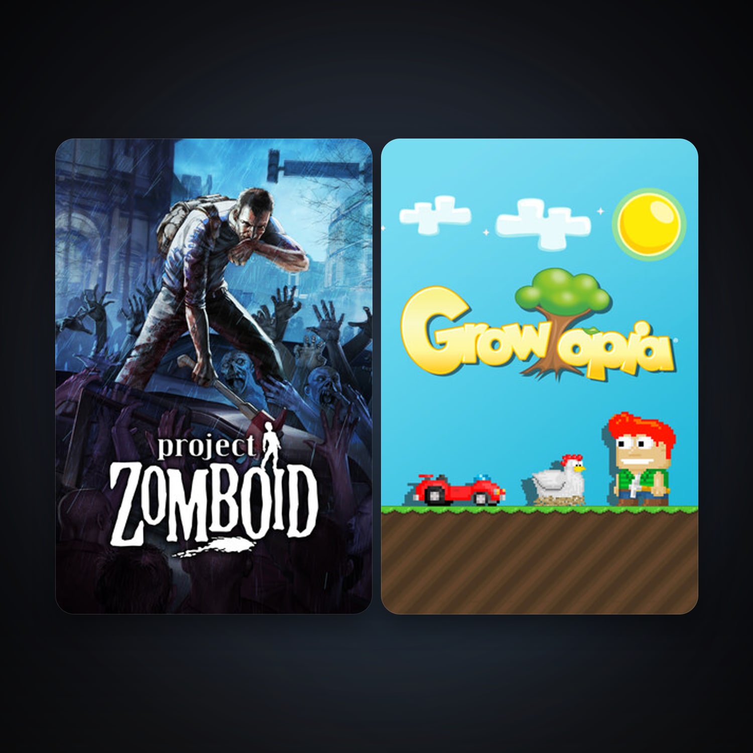 Project Zomboid + Growtopia, 2 games, clean — HabibiAccounts