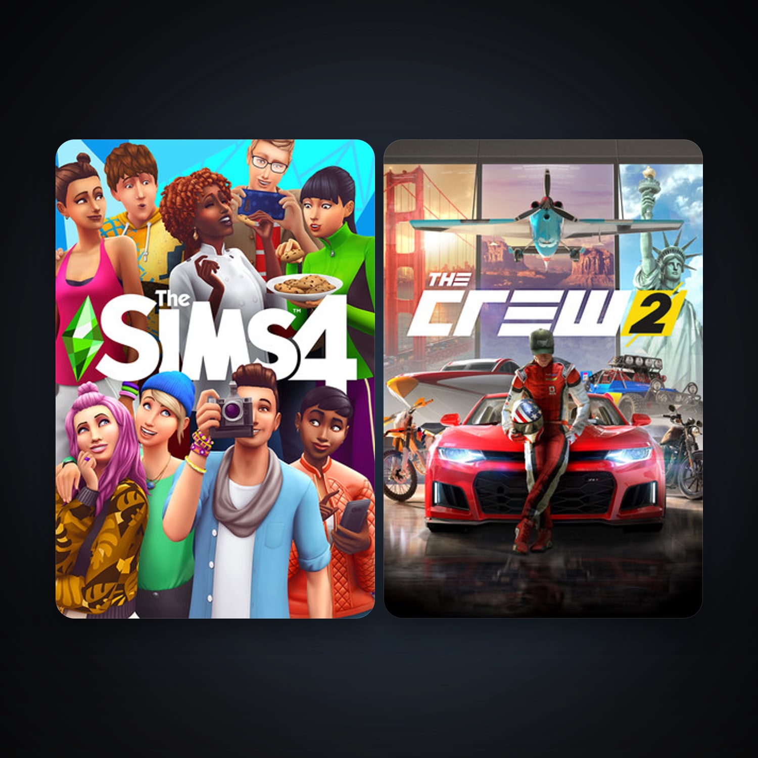 The Crew 2 + The Sims 4, 3 games, clean — HabibiAccounts