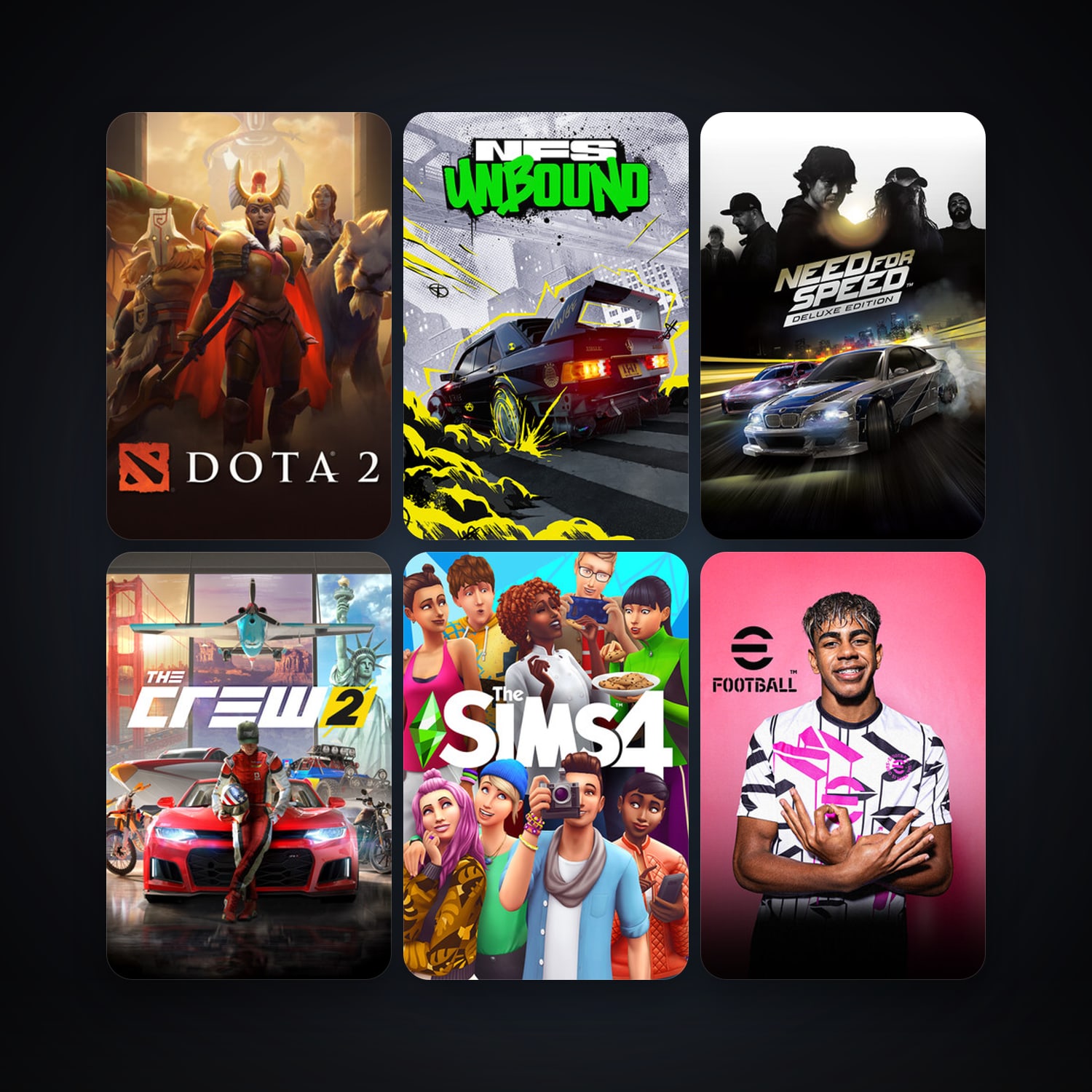 Dota 2 + The Crew 2, 7 games, clean — HabibiAccounts