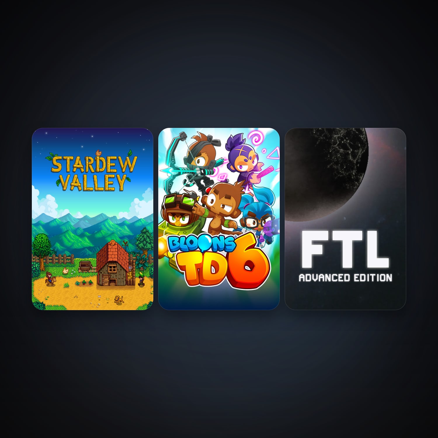 FTL: Faster Than Light + Stardew Valley, 3 games, clean — HabibiAccounts
