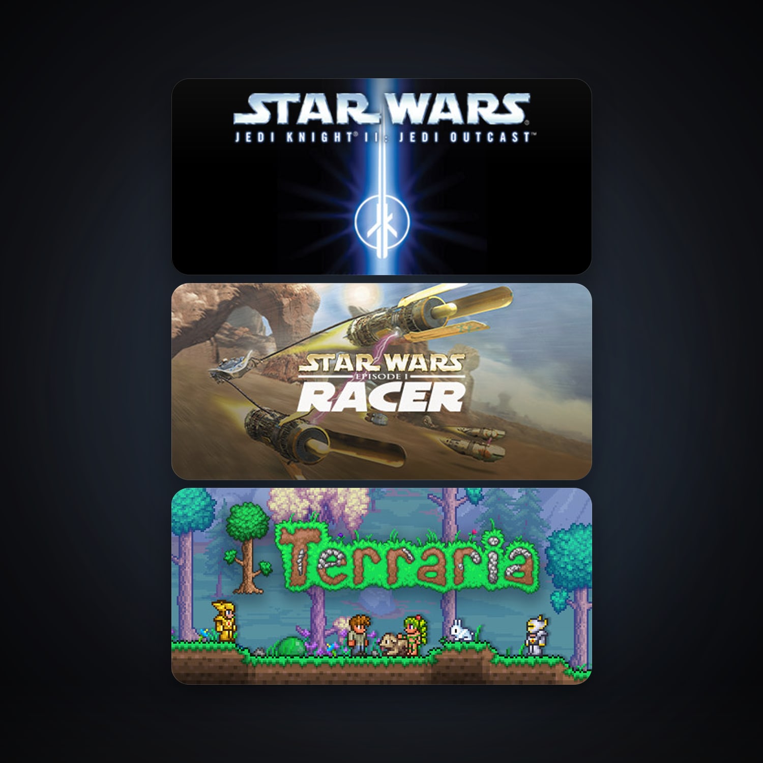 STAR WARS Jedi Knight II - Jedi Outcast + Terraria, 6 games, clean — HabibiAccounts