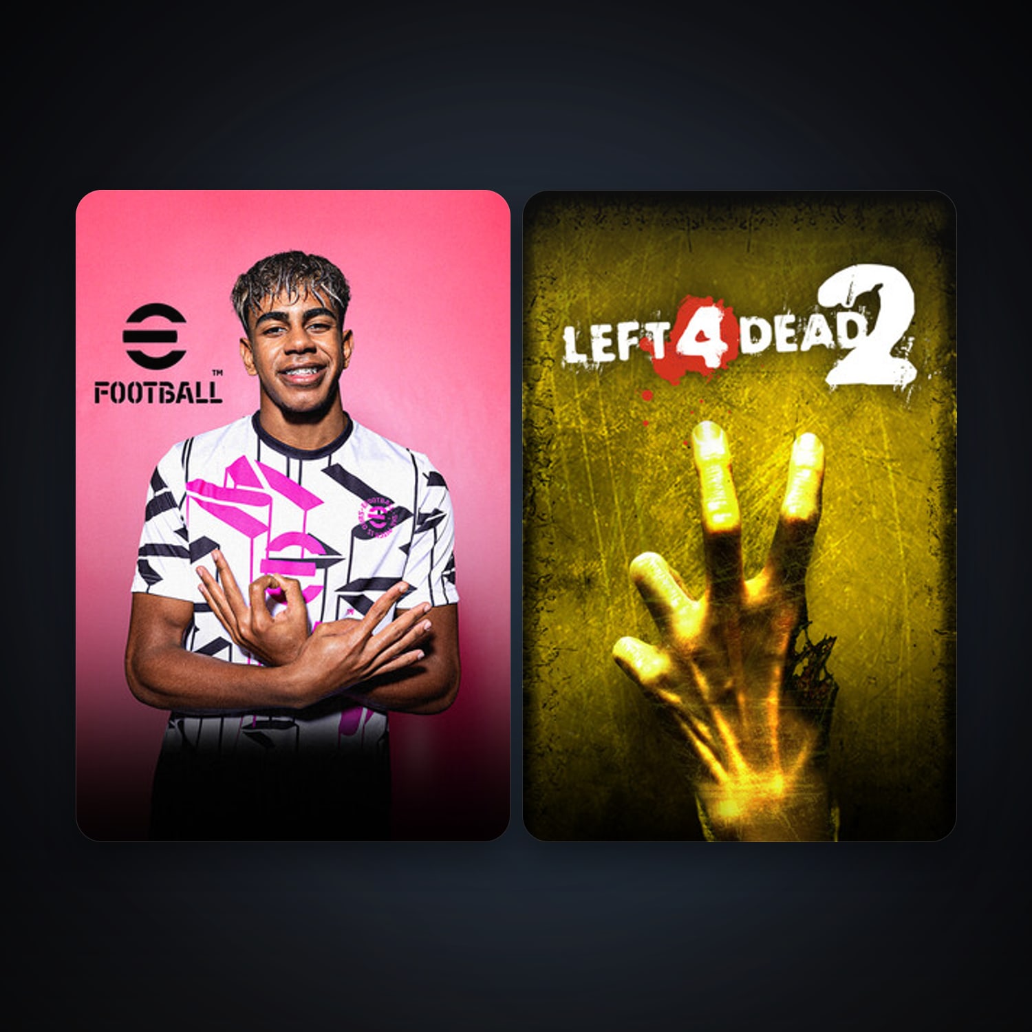 Left 4 Dead 2 + eFootball 2024, 4 games, clean — HabibiAccounts