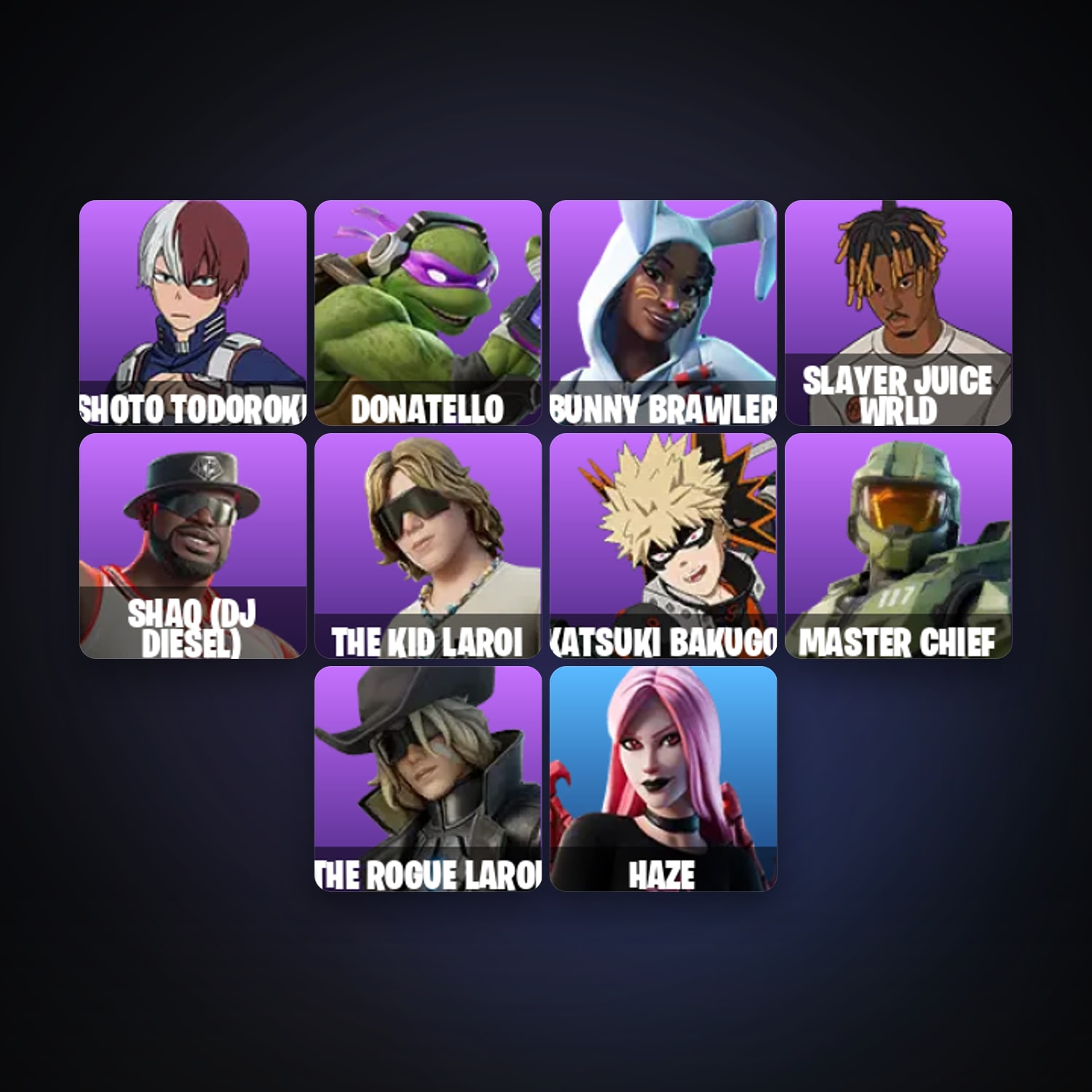 Fortnite account with Slayer Juice WRLD & Shaq (DJ Diesel) — 11 skins — 200 V-Bucks — lvl 395 — HabibiAccounts