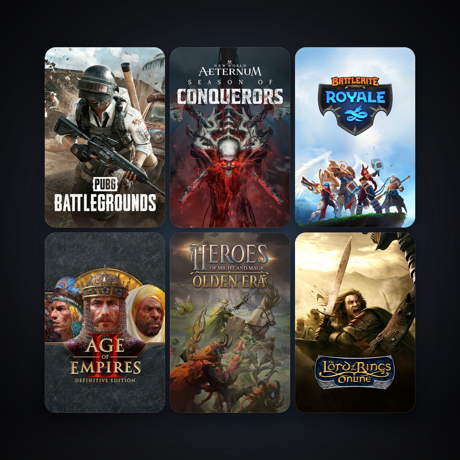 The Lord of the Rings Online + PUBG: BATTLEGROUNDS, 7 games, clean — HabibiAccounts
