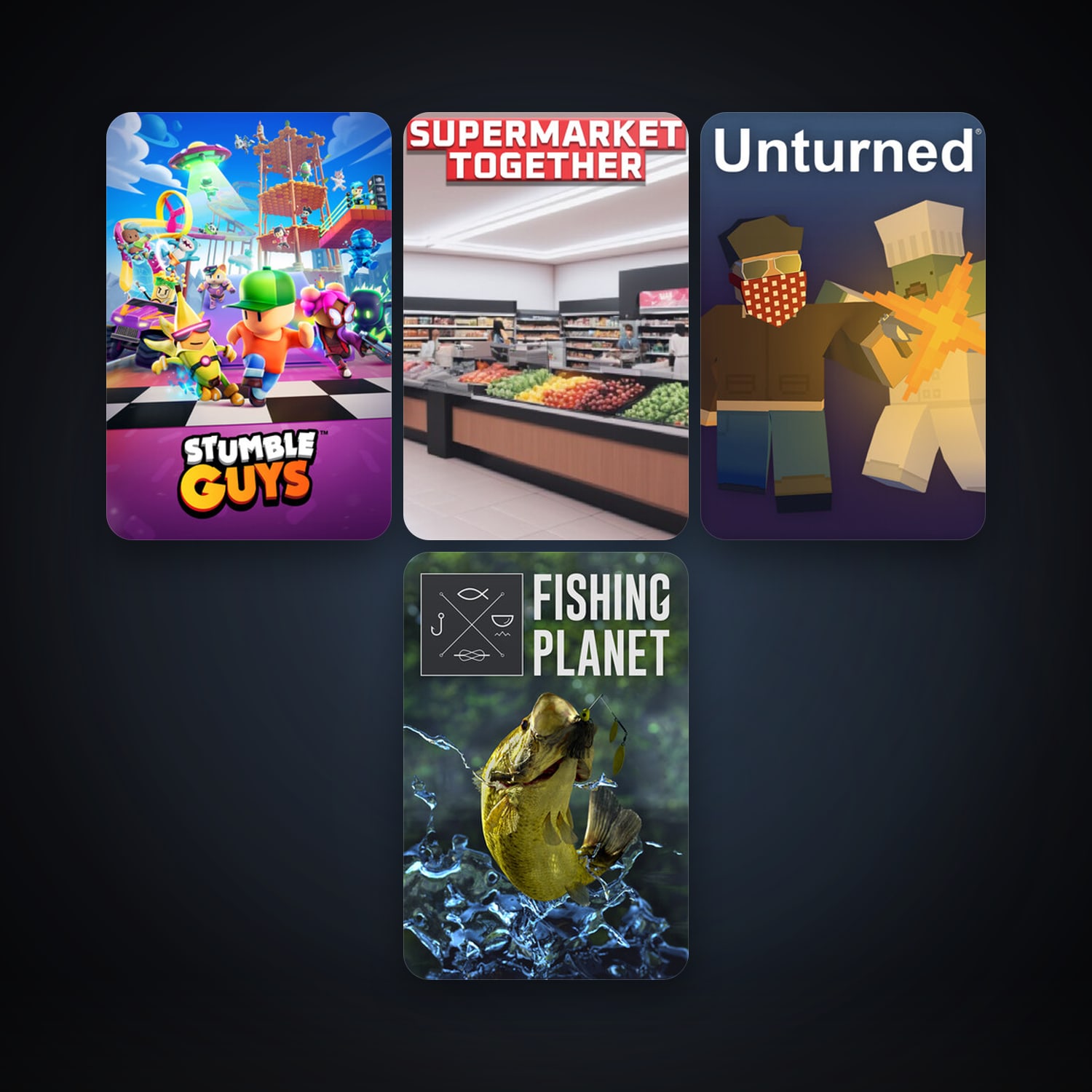 Unturned + Fishing Planet, 15 games, clean — HabibiAccounts