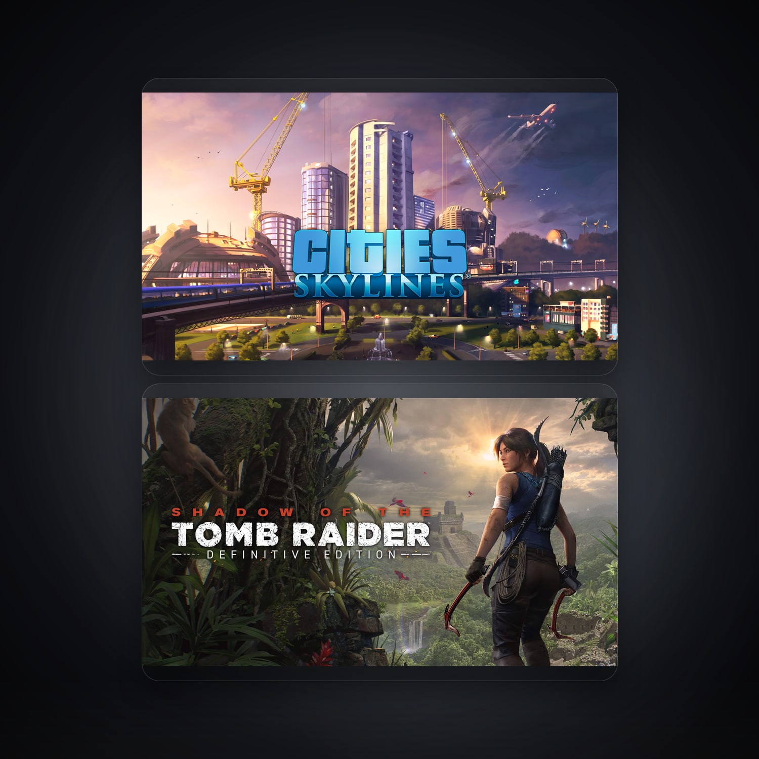 Cities Skylines & Shadow of the Tomb Raider: Definitive Edition | 2 Games — HabibiAccounts