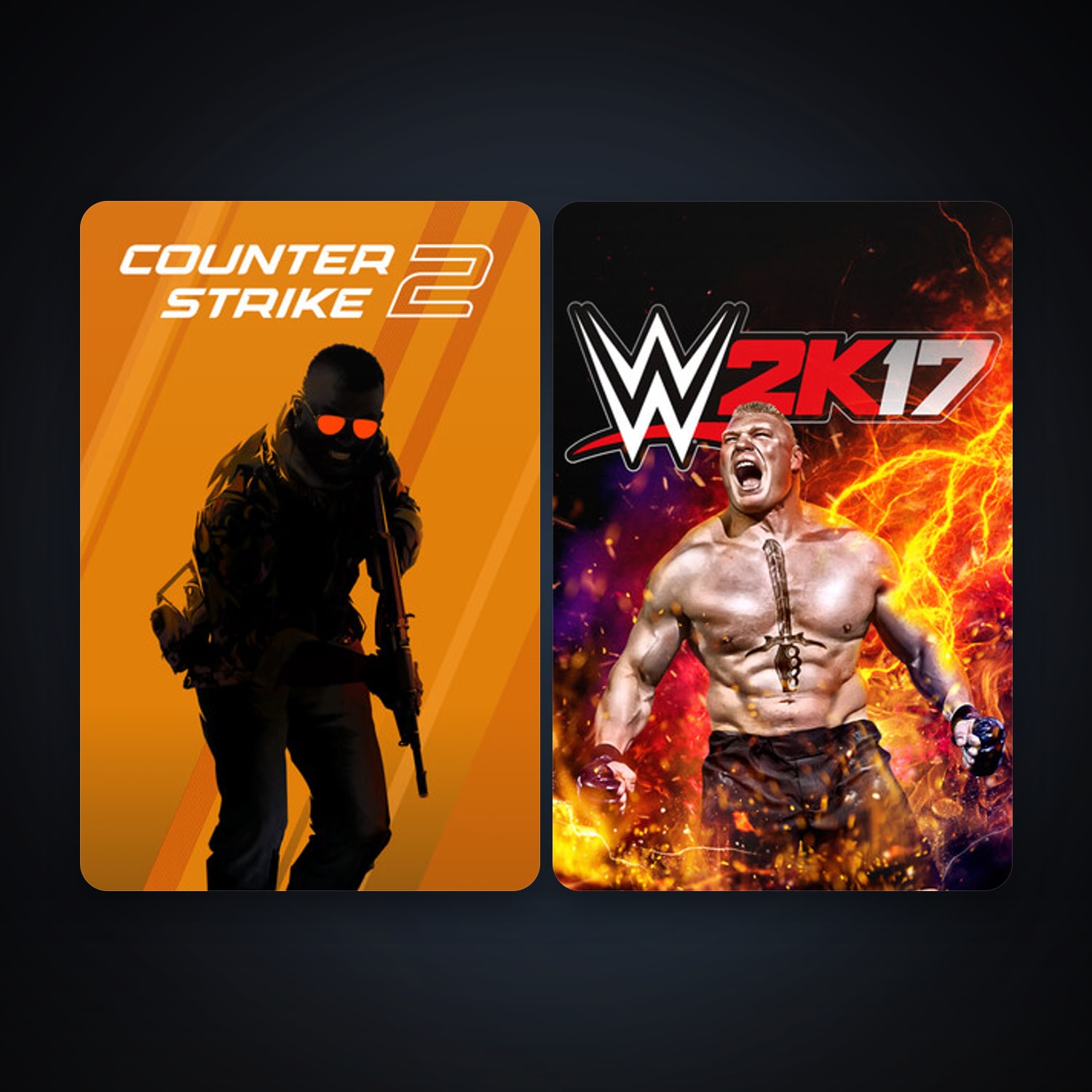 CS2 Prime + WWE 2K17, 2 games, clean — HabibiAccounts