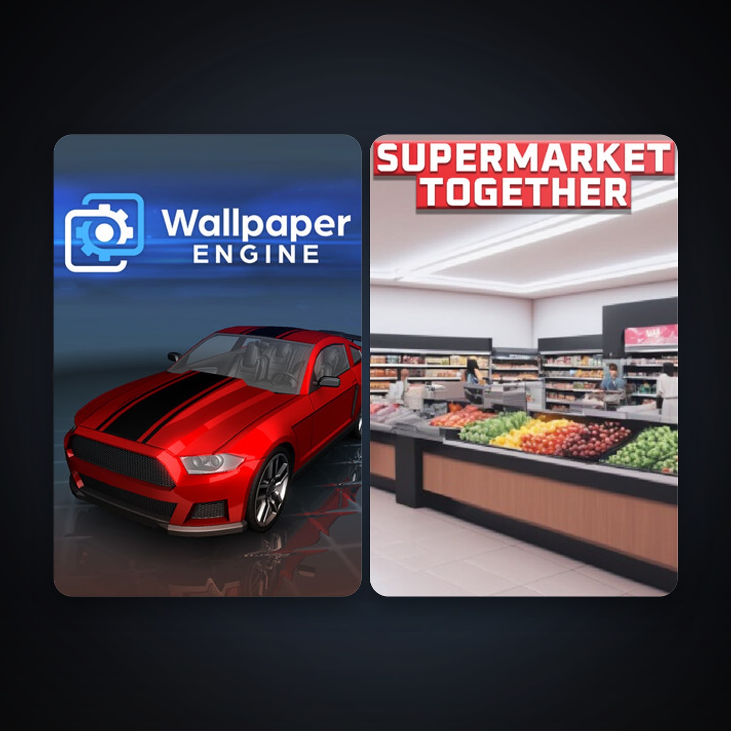 Wallpaper Engine + Supermarket Together, 3 games, clean — HabibiAccounts