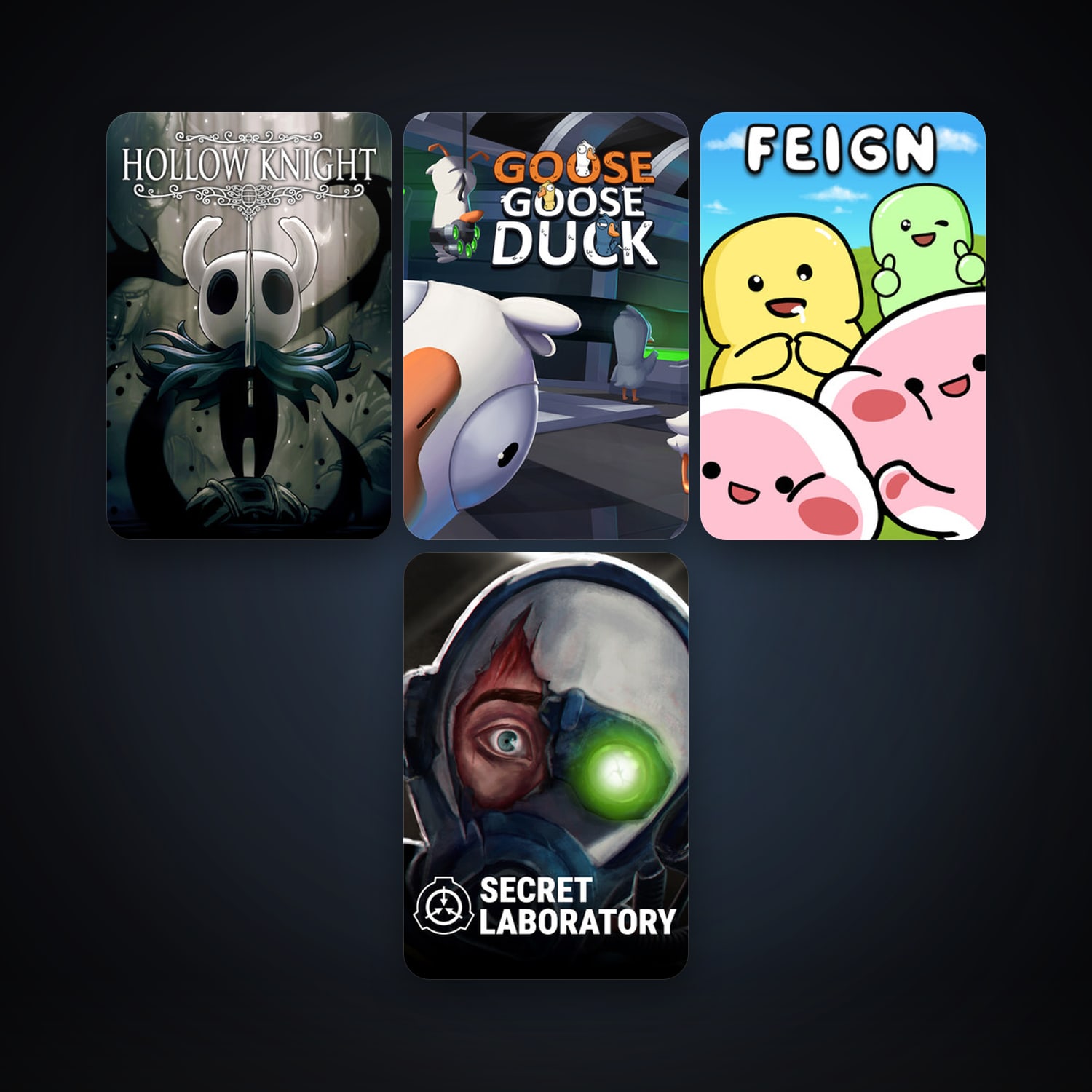 Hollow Knight + SCP: Secret Laboratory, 5 games, clean — HabibiAccounts