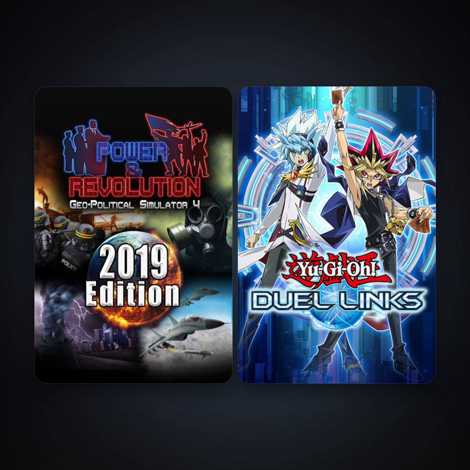 Yu-Gi-Oh! Duel Links + Power & Revolution 2019 Edition, 2 games, clean — HabibiAccounts