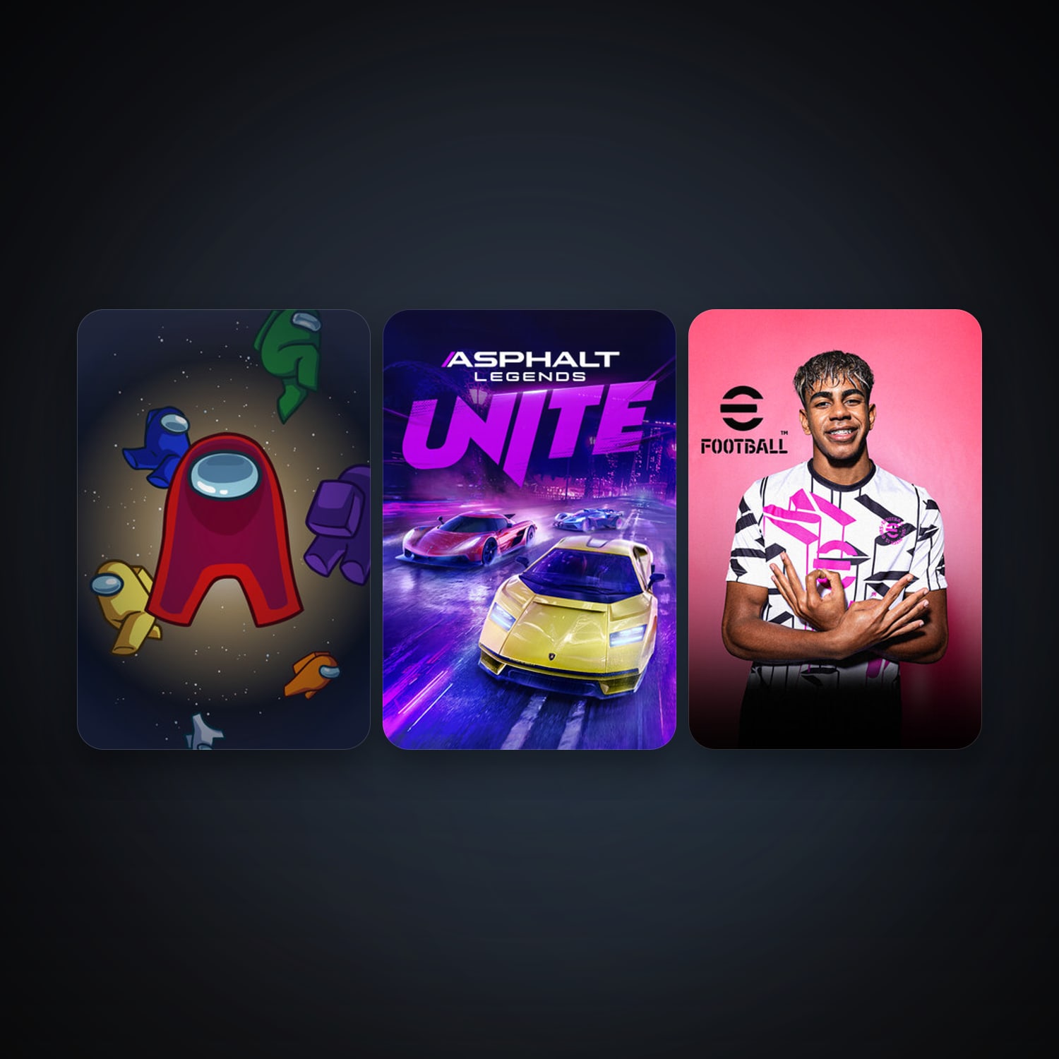 Among Us + eFootball 2024, 13 games, clean — HabibiAccounts