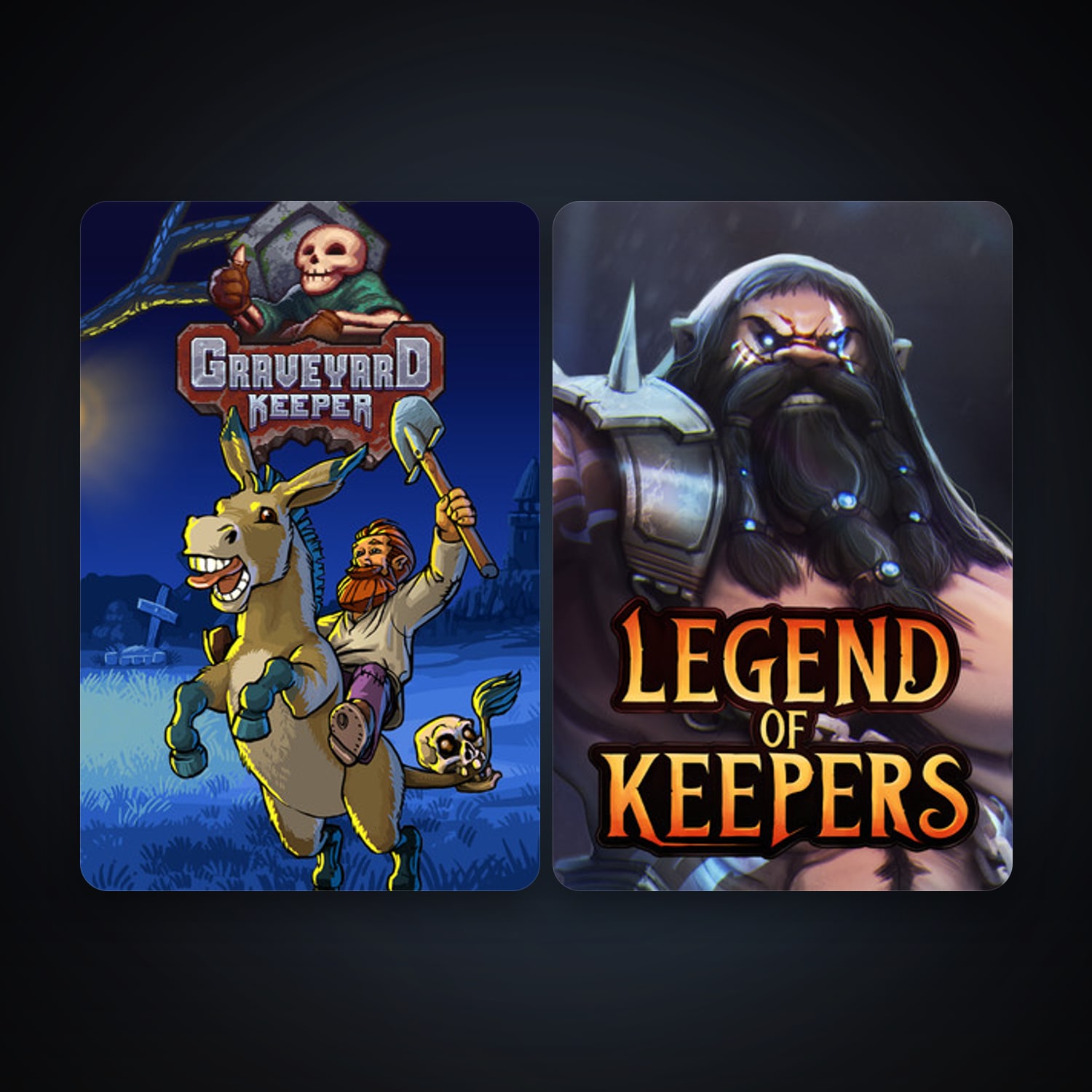 Graveyard Keeper + Legend of Keepers: Career of a Dungeon Master, 19 games, clean — HabibiAccounts