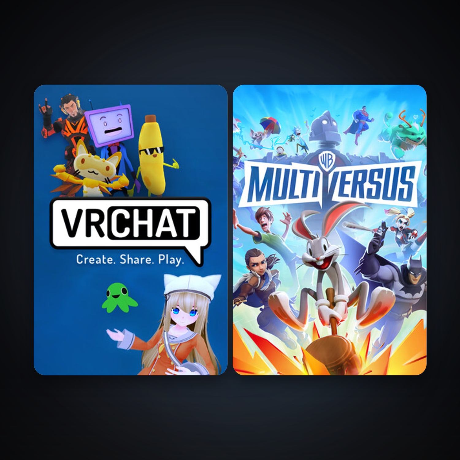 VRChat + MultiVersus, 2 games, clean — HabibiAccounts
