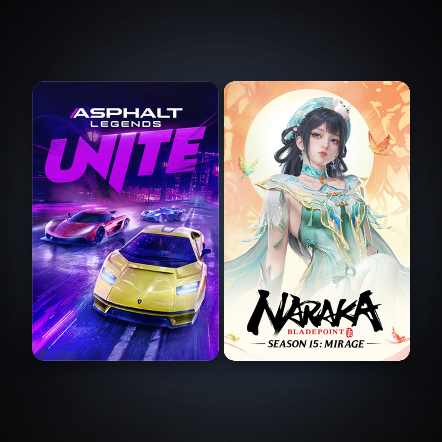 NARAKA: BLADEPOINT + Asphalt Legends Unite, 3 games, clean — HabibiAccounts
