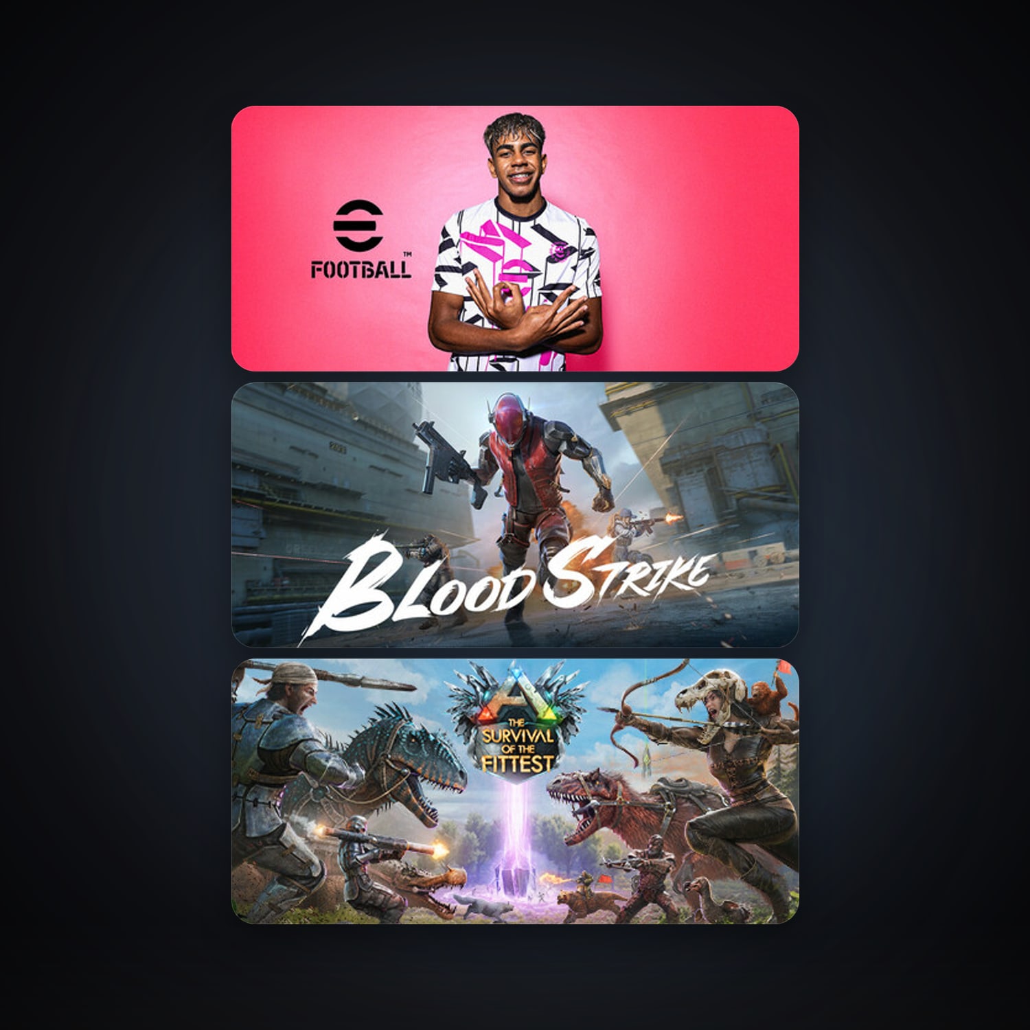 ARK: The Survival Of The Fittest + eFootball 2024, 6 games, clean — HabibiAccounts