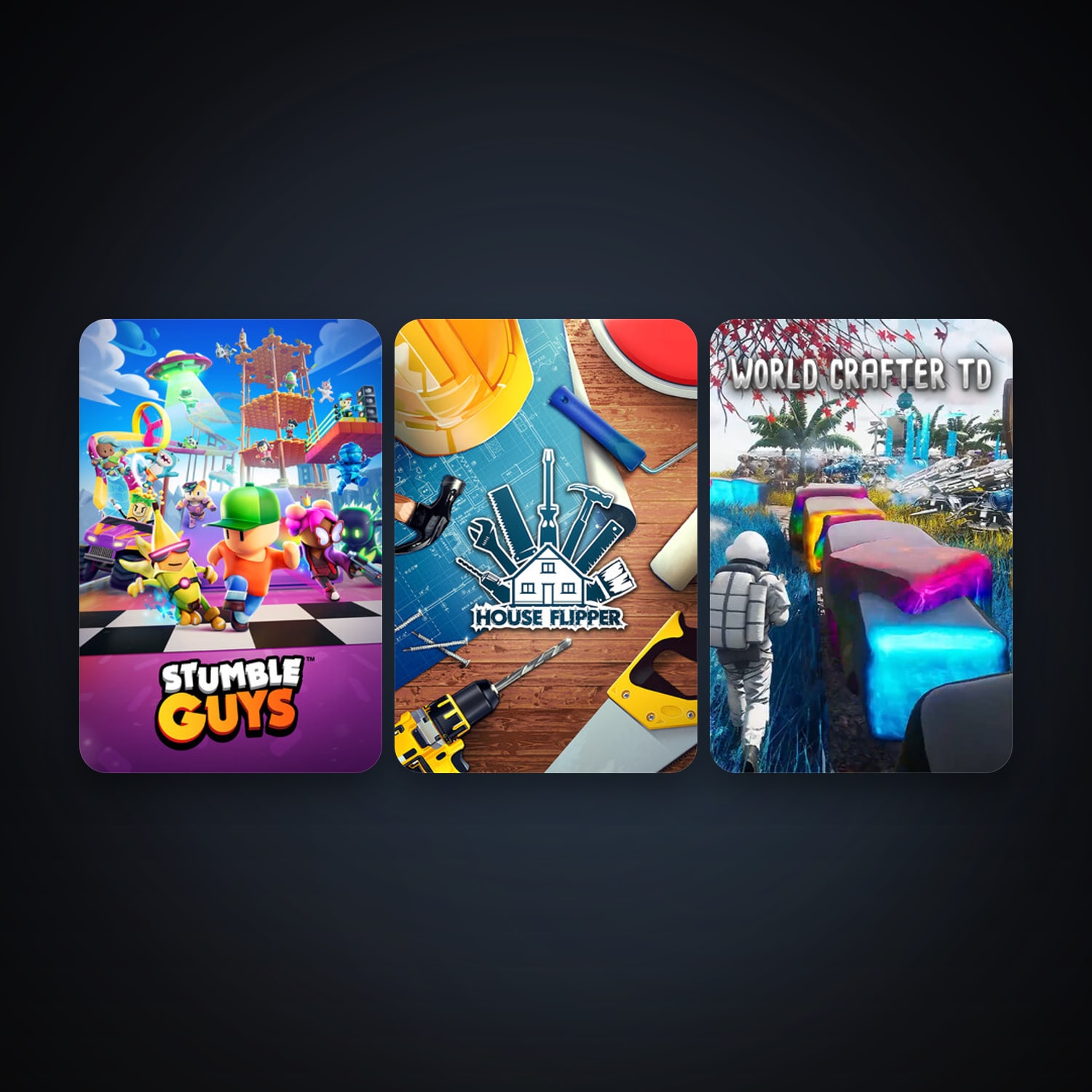 House Flipper + Stumble Guys, 12 games, clean — HabibiAccounts