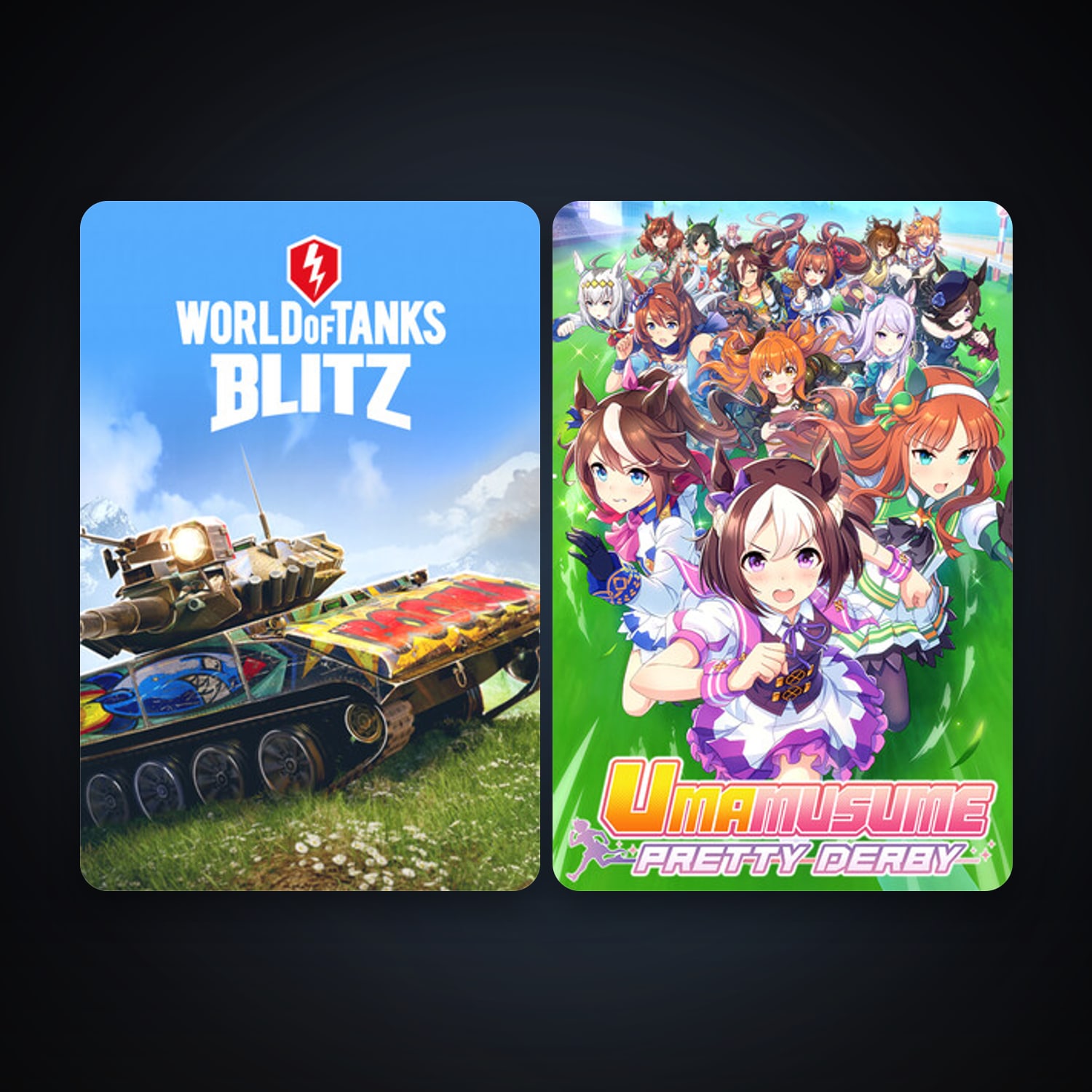 World of Tanks Blitz + Umamusume: Pretty Derby, 3 games, clean — HabibiAccounts