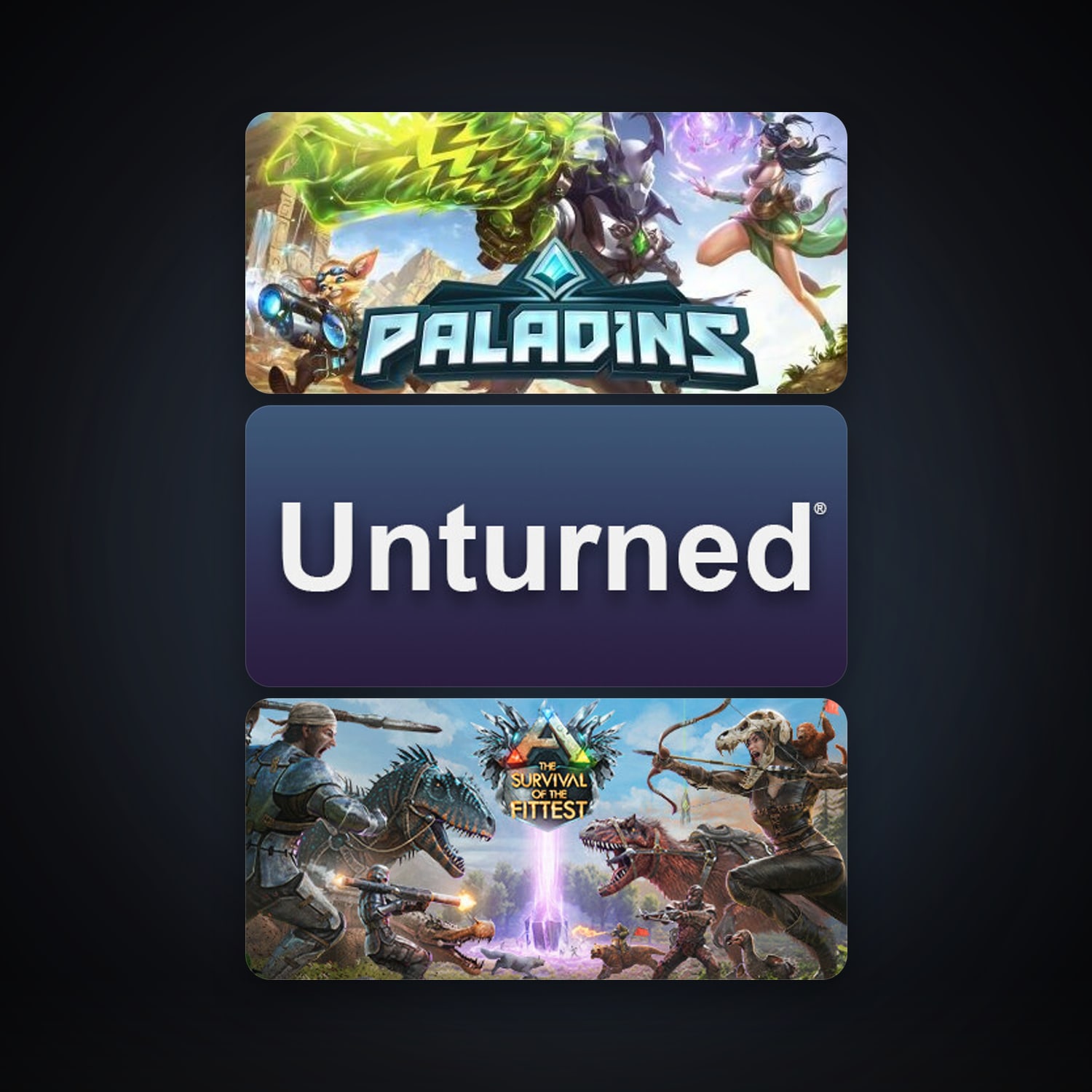 Unturned + ARK: The Survival Of The Fittest, 13 games, clean — HabibiAccounts
