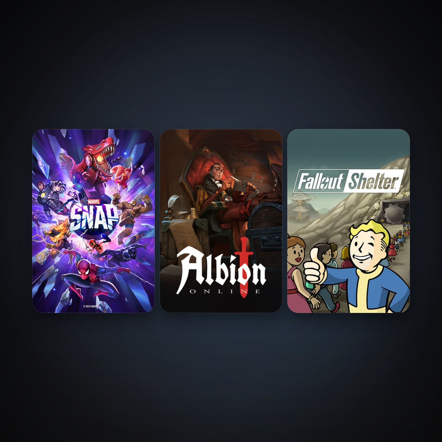Fallout Shelter + Albion Online, 4 games, clean — HabibiAccounts