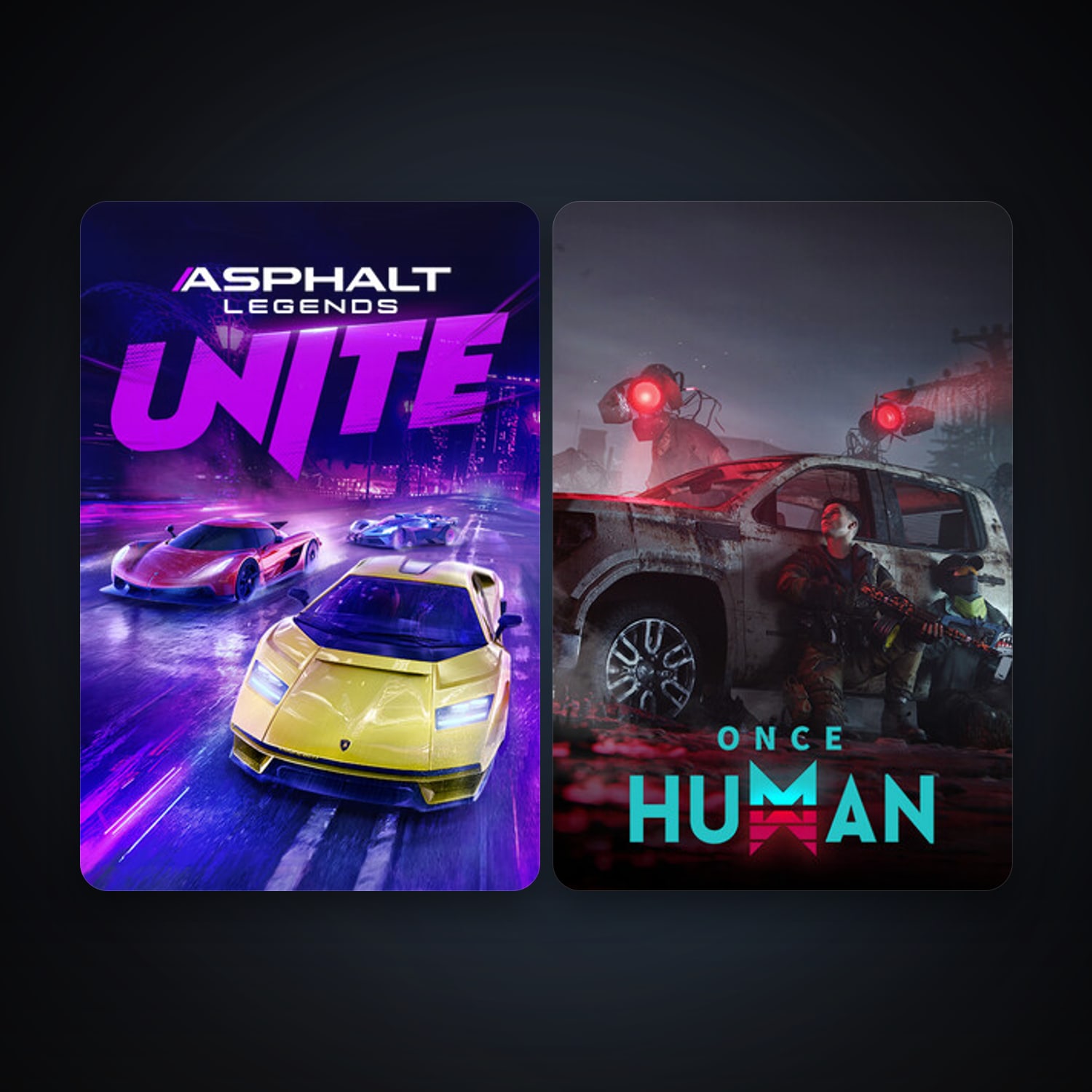 Asphalt Legends Unite + Once Human, 2 games, clean — HabibiAccounts