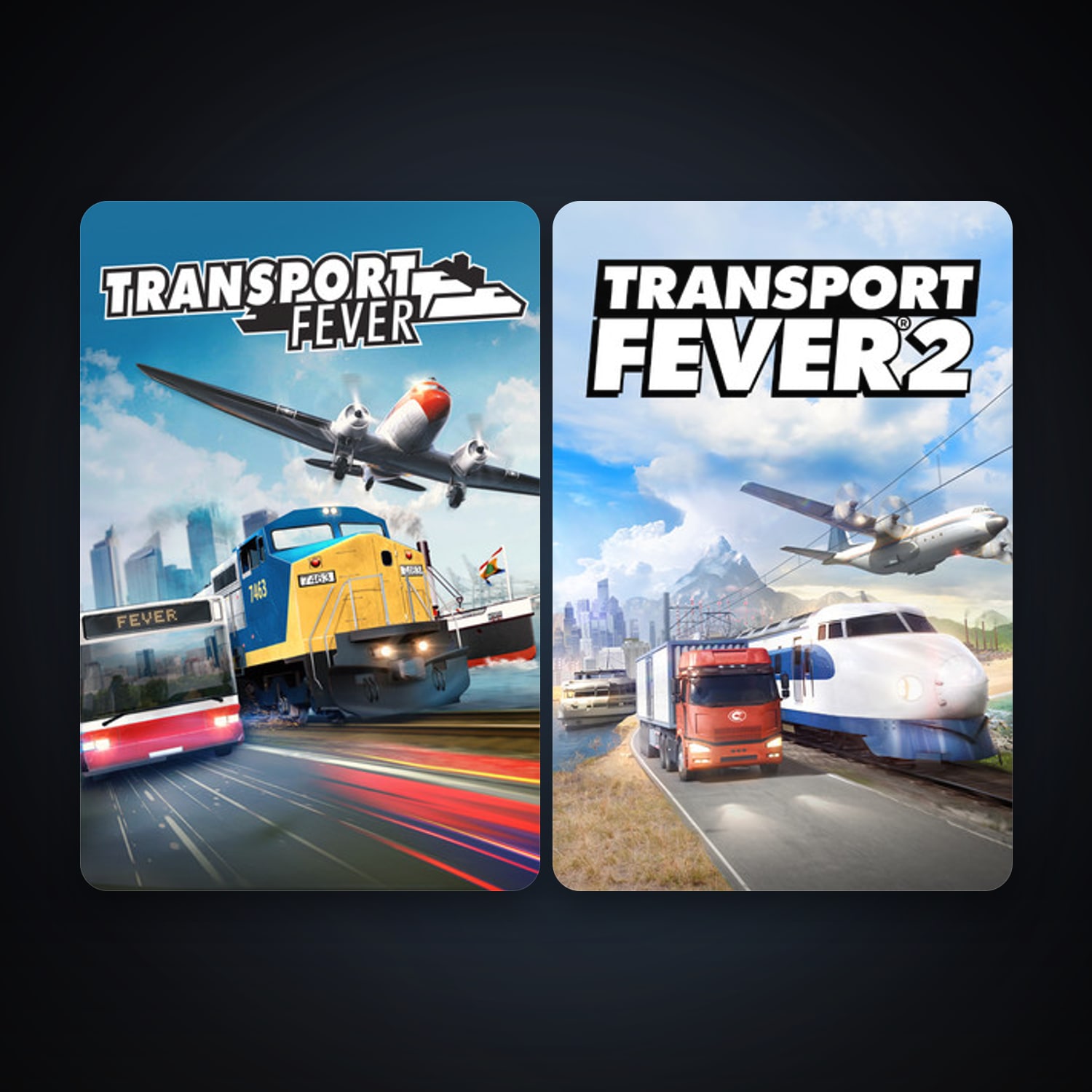 Transport Fever + Transport Fever 2, 2 games, clean — HabibiAccounts