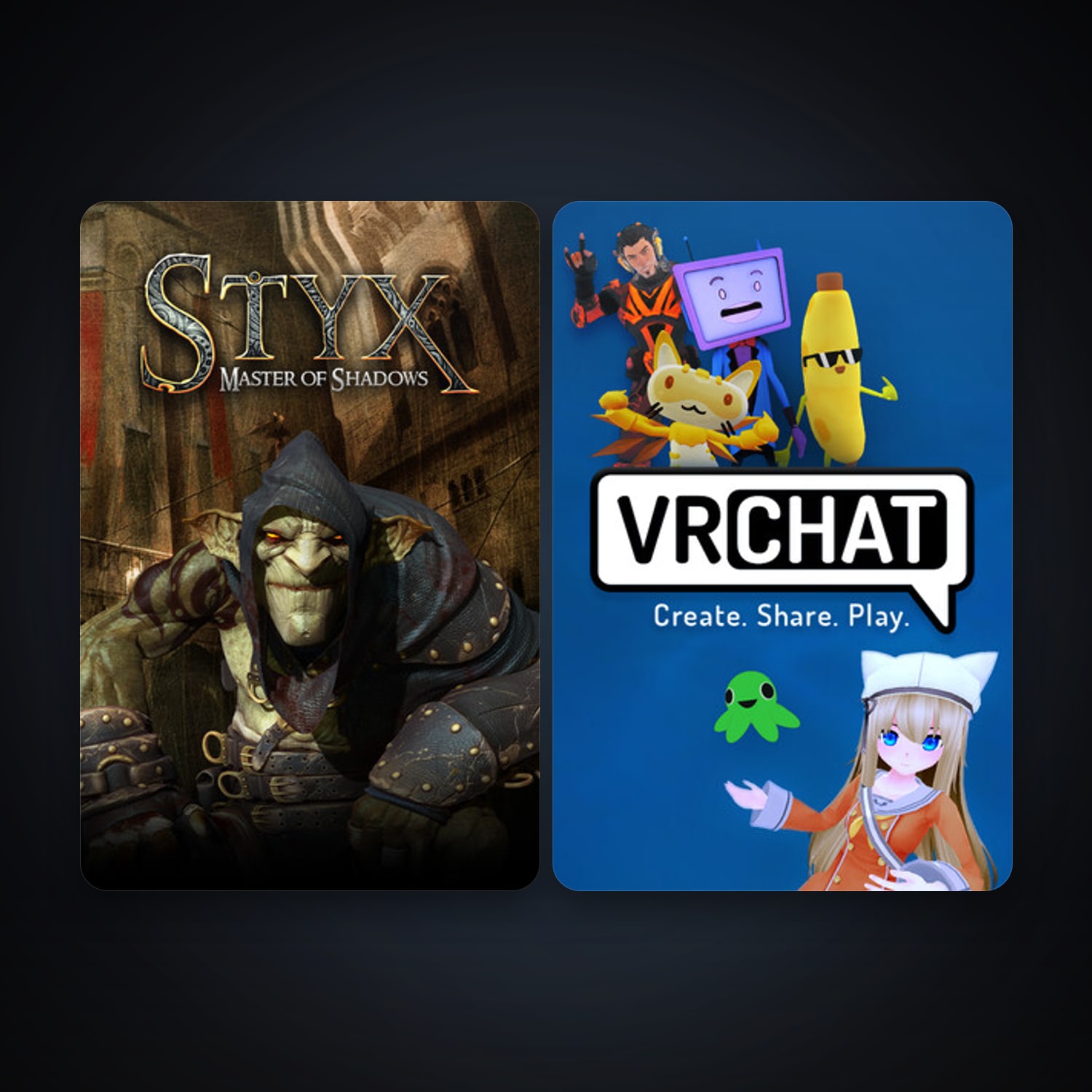 Styx: Master of Shadows + VRChat, 2 games, clean — HabibiAccounts