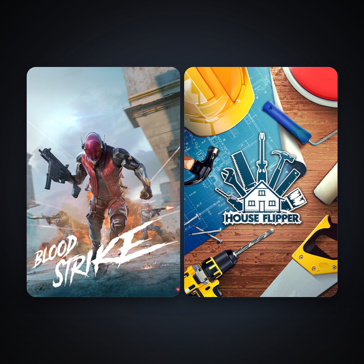 هالحساب ستيم فلين، House Flipper وBlood Strike، 3 لعبة، صامد واضح — HabibiAccounts