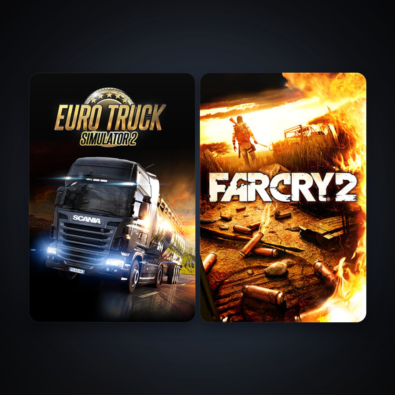 Far Cry 2: Fortune's Edition + Euro Truck Simulator 2, 3 games, clean — HabibiAccounts
