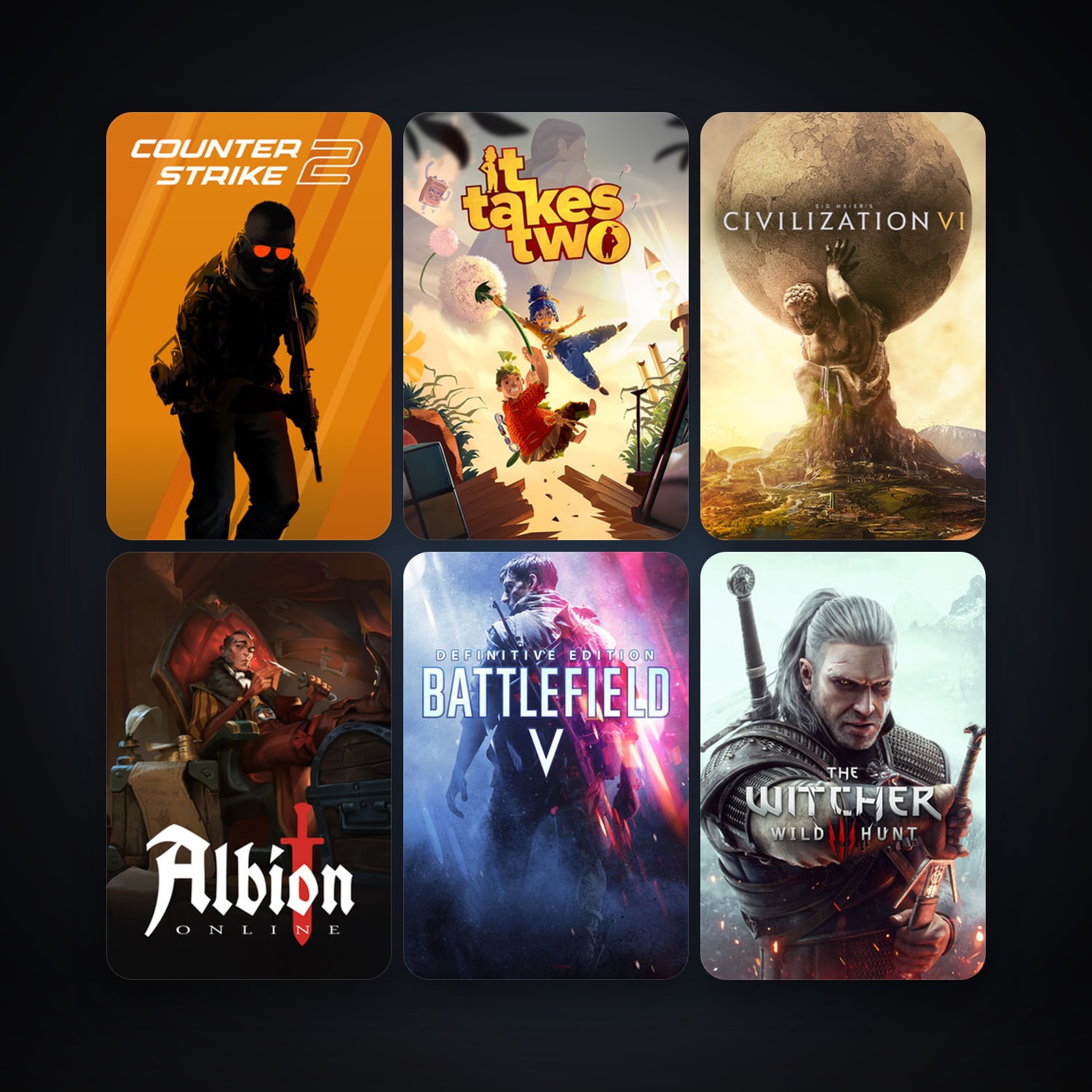 CS2 Prime + Sid Meier's Civilization VI, 9 games, clean — HabibiAccounts