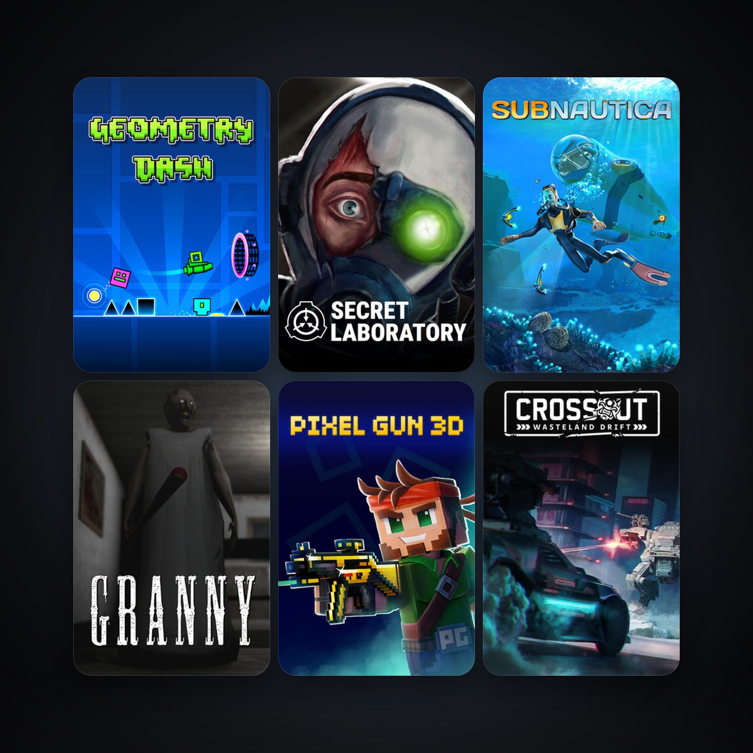 Subnautica + Geometry Dash, 19 games, clean — HabibiAccounts