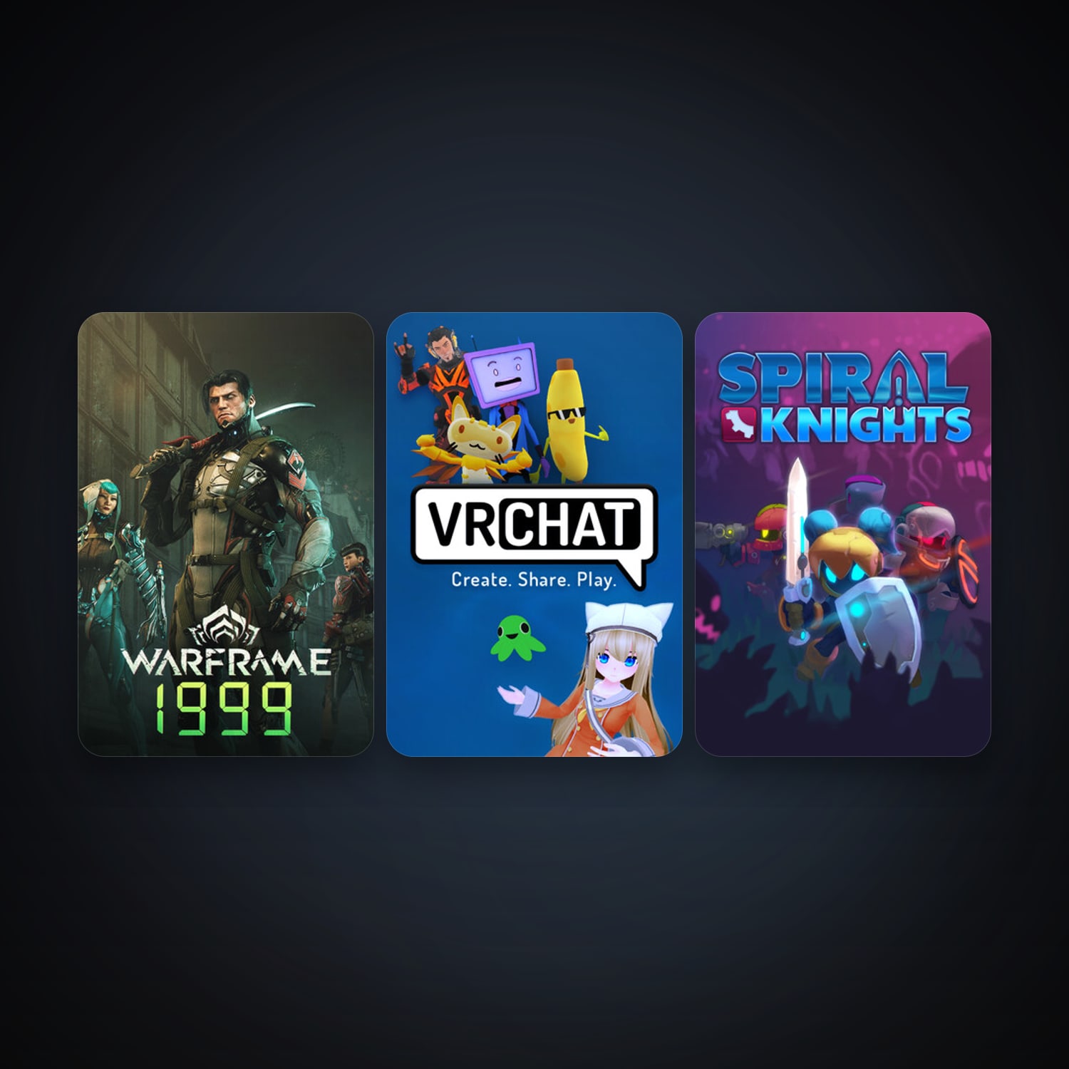 Spiral Knights + Warframe, 7 games, clean — HabibiAccounts