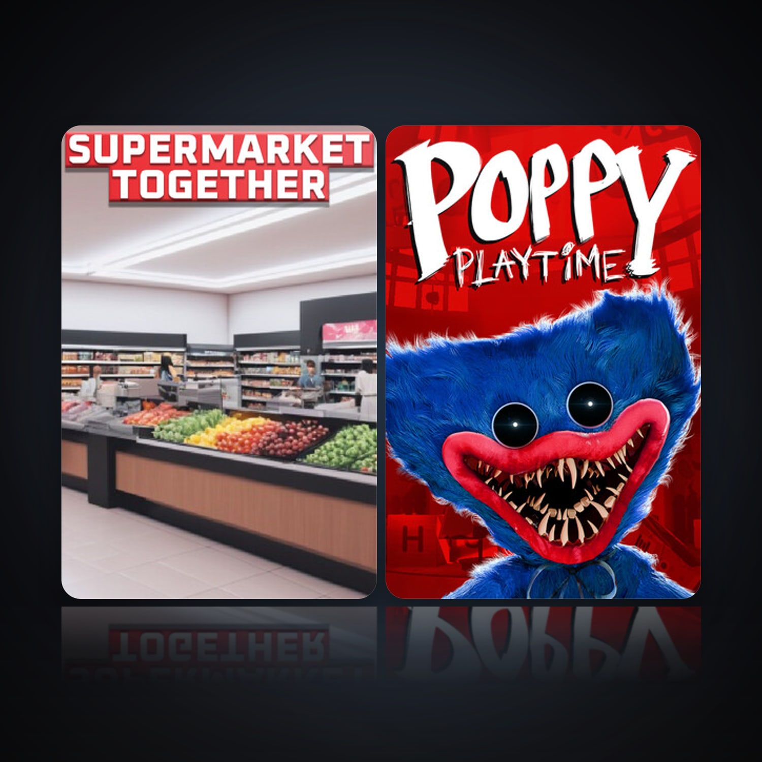 هالحساب ستيم فلين، Poppy Playtime وSupermarket Together، 2 لعبة، صامد واضح — HabibiAccounts