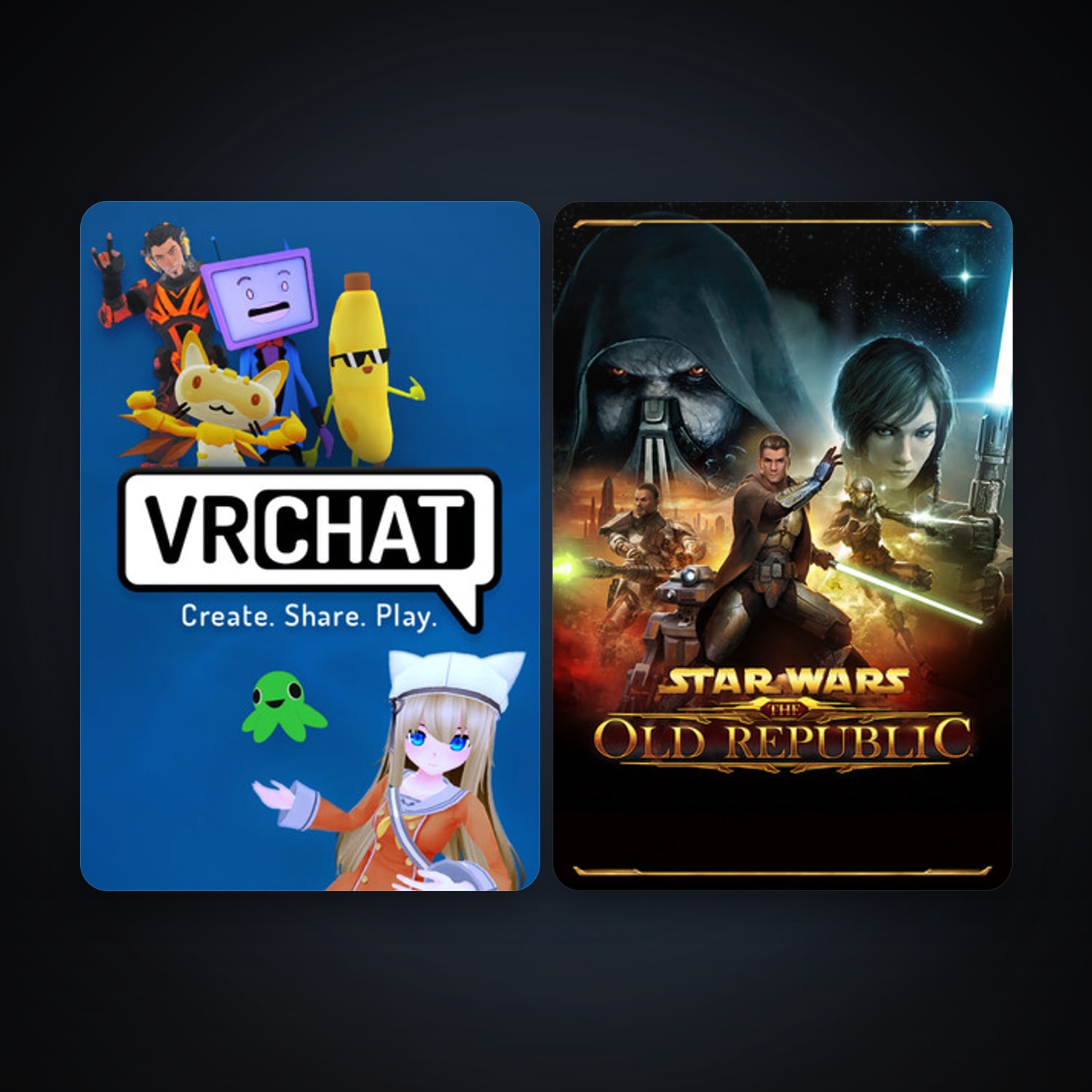 VRChat + STAR WARS: The Old Republic, 2 games, clean — HabibiAccounts