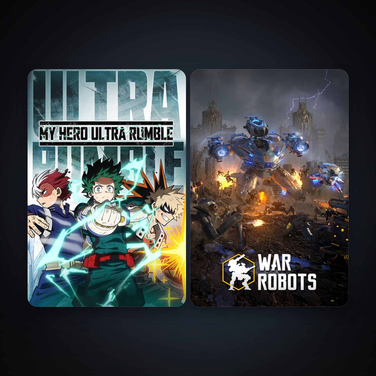 War Robots + MY HERO ULTRA RUMBLE, 3 games, clean — HabibiAccounts