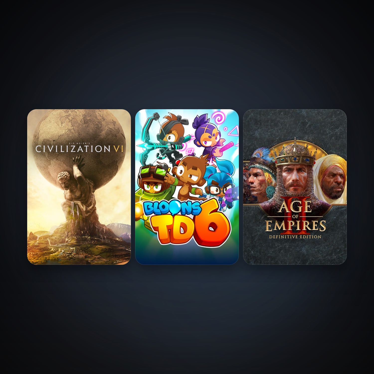 Sid Meier's Civilization VI + Age of Empires II: Definitive Edition, 5 games, clean — HabibiAccounts