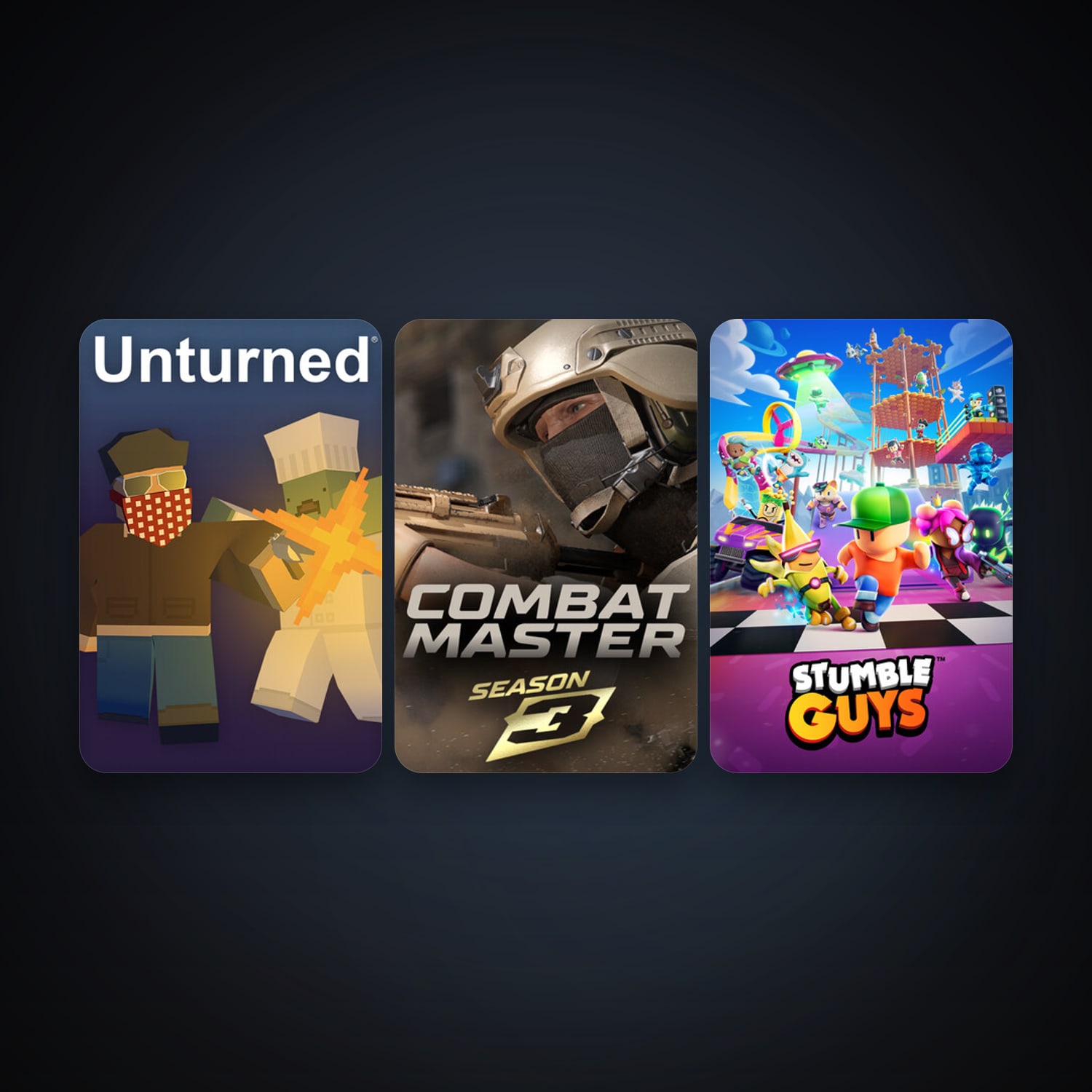 هالحساب ستيم فلين، Unturned وStumble Guys، 12 لعبة، صامد واضح — HabibiAccounts
