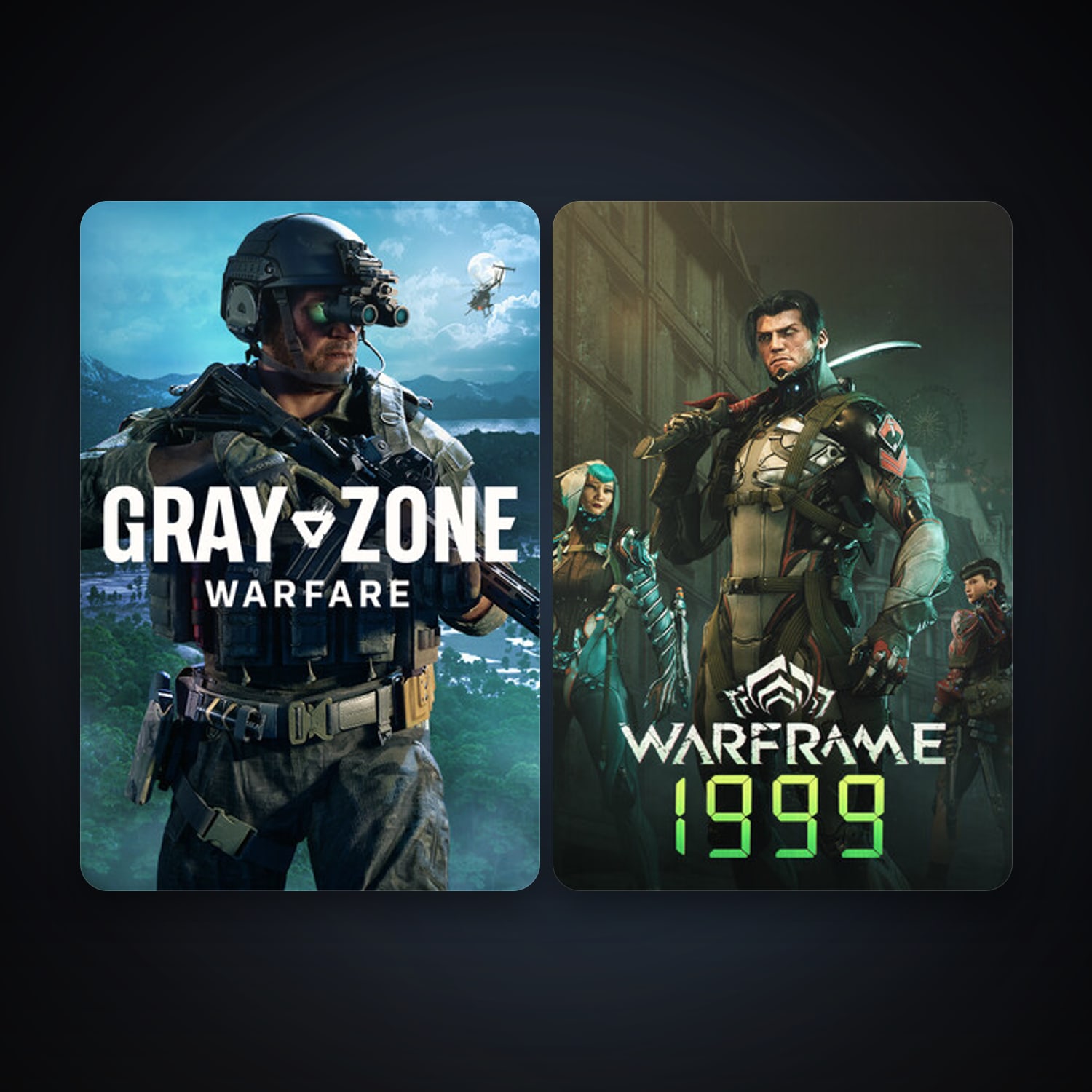 Warframe + Gray Zone Warfare, 4 games, clean — HabibiAccounts