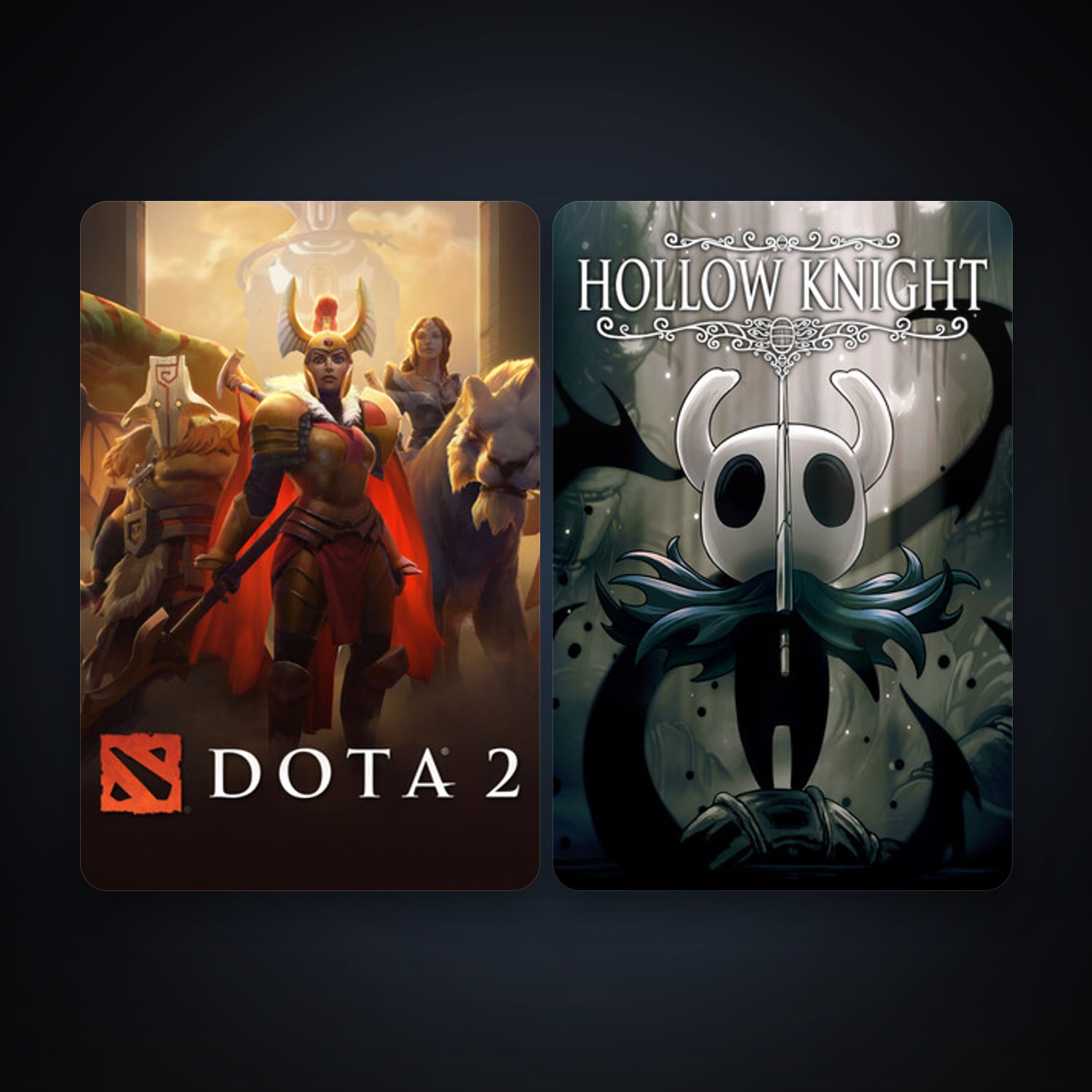Dota 2 + Hollow Knight, 2 games, clean — HabibiAccounts