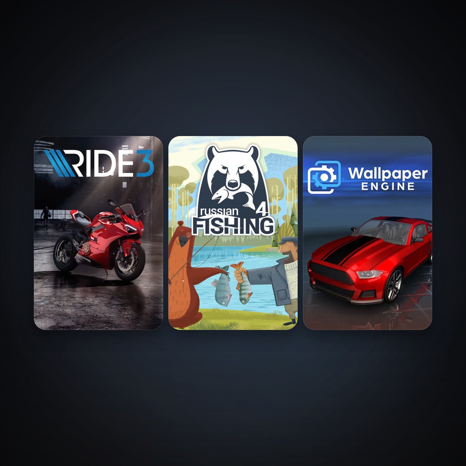 Wallpaper Engine + RIDE 3, 4 games, clean — HabibiAccounts