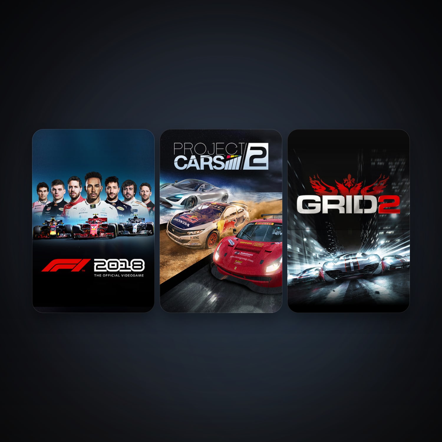 GRID 2 + Project CARS 2, 6 games, clean — HabibiAccounts
