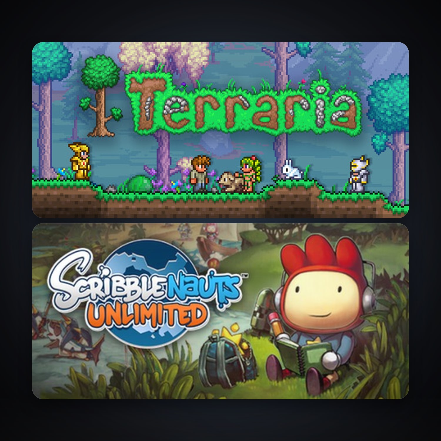 Terraria + Scribblenauts Unlimited, 3 games, clean — HabibiAccounts