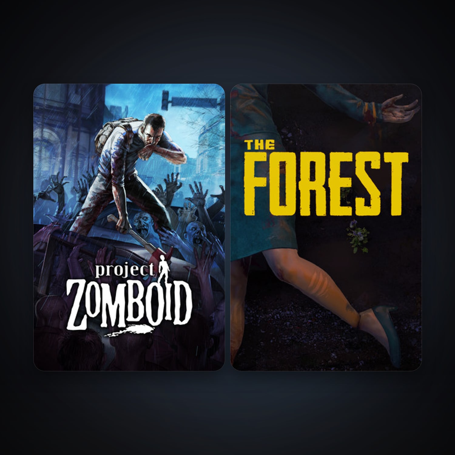 Project Zomboid + The Forest, 2 games, clean — HabibiAccounts