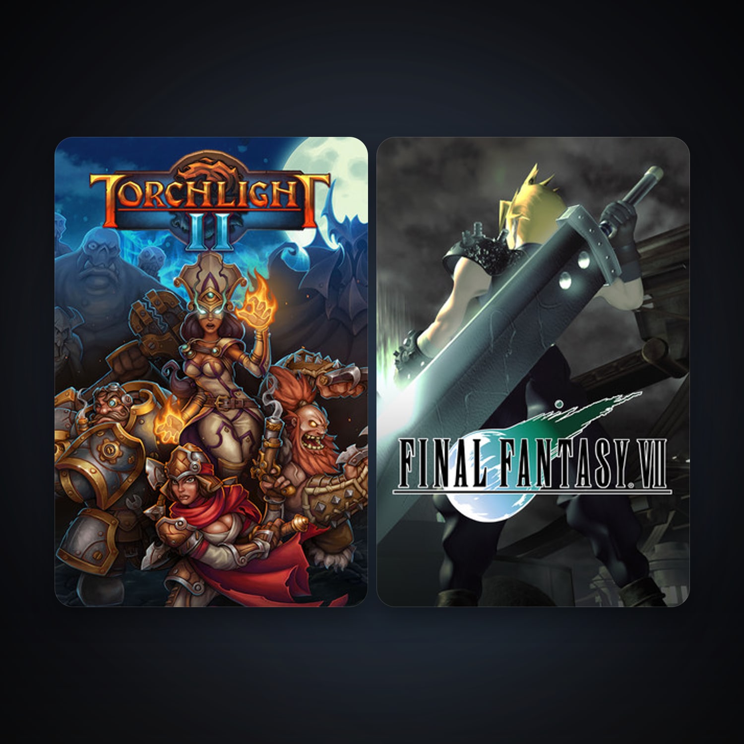 FINAL FANTASY VII + Torchlight II, 3 games, clean — HabibiAccounts