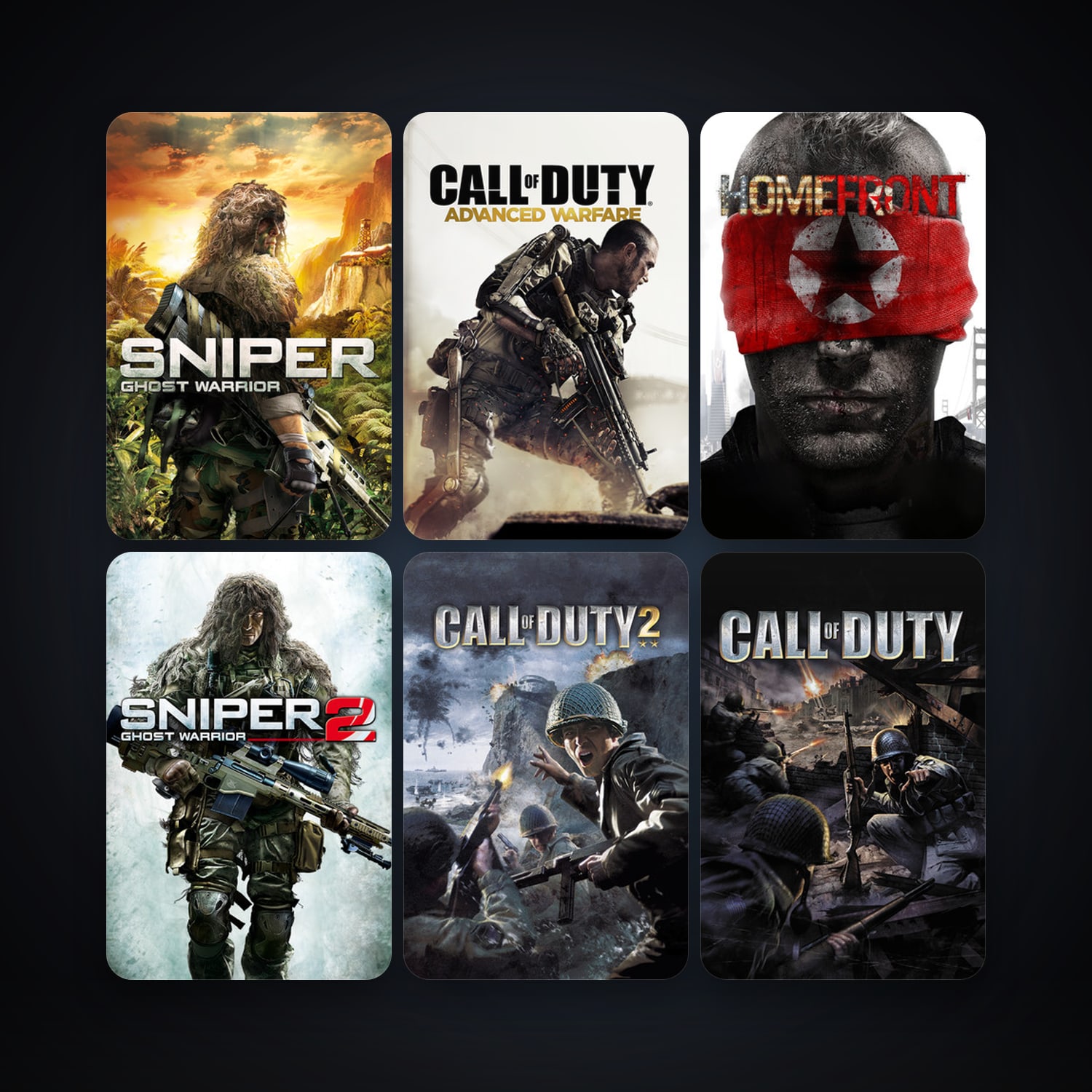 Call of Duty (2003) + Call of Duty 2, 7 games, clean — HabibiAccounts