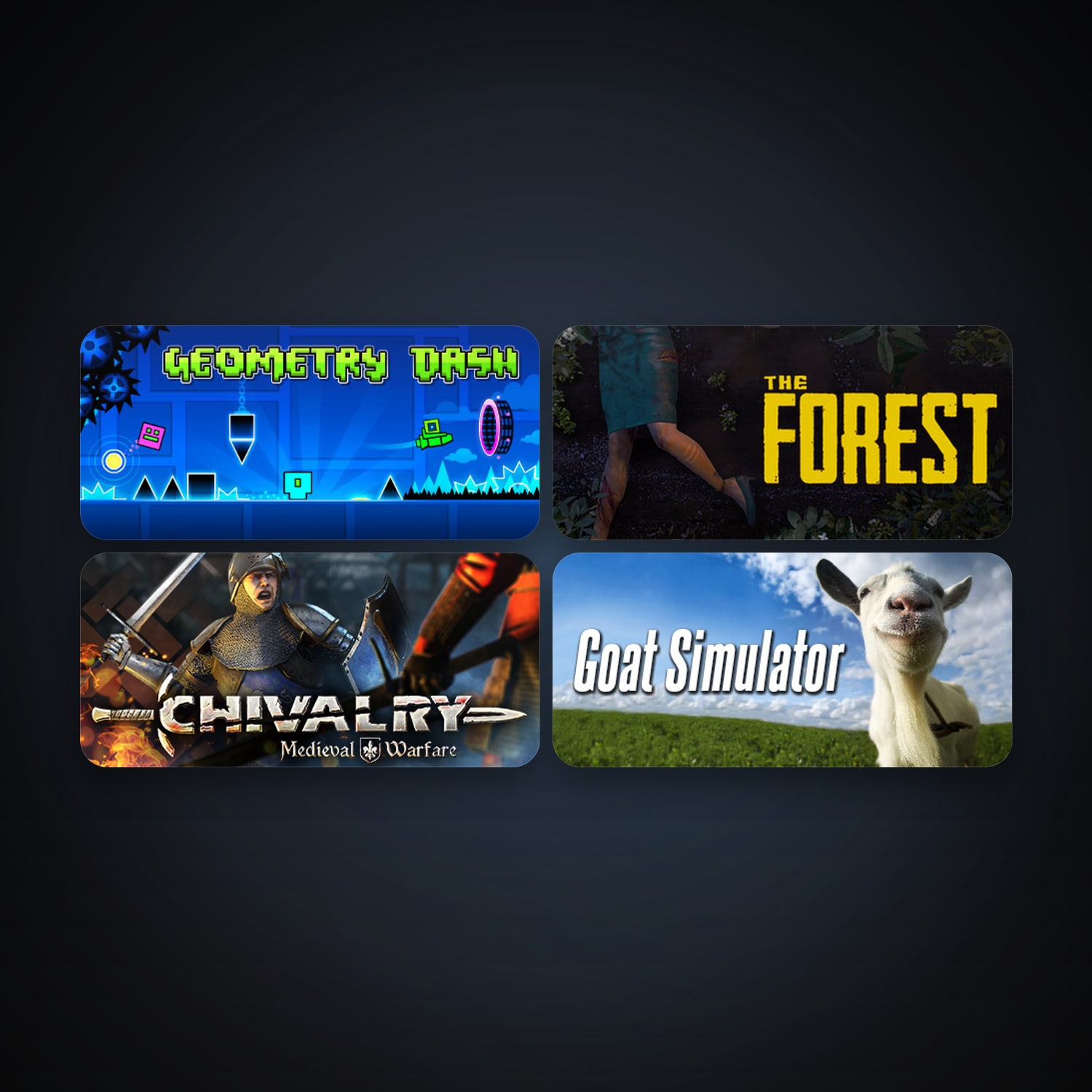 Chivalry: Medieval Warfare + The Forest, 9 games, clean — HabibiAccounts