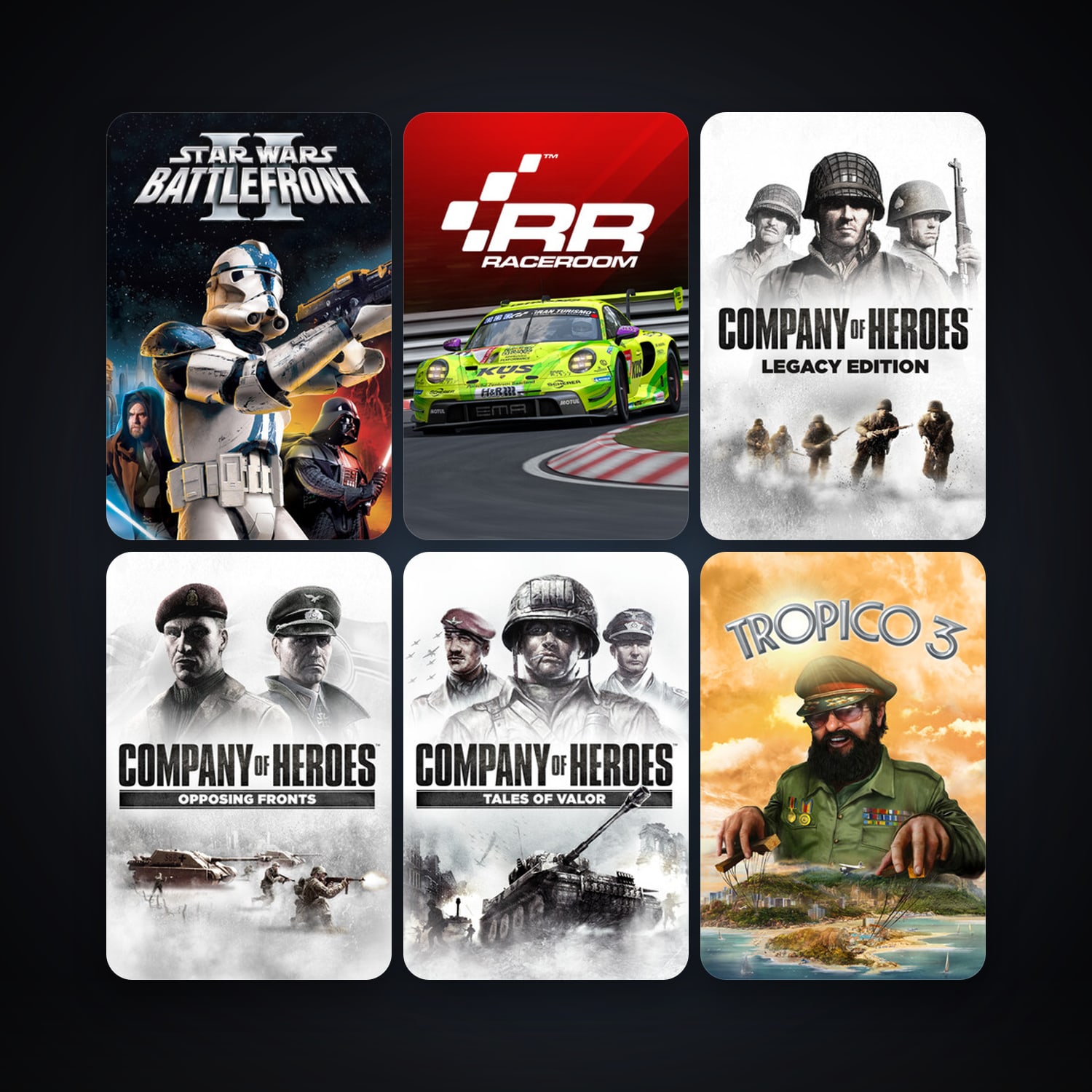 Company of Heroes + Star Wars: Battlefront 2 (Classic, 2005), 13 games, clean — HabibiAccounts