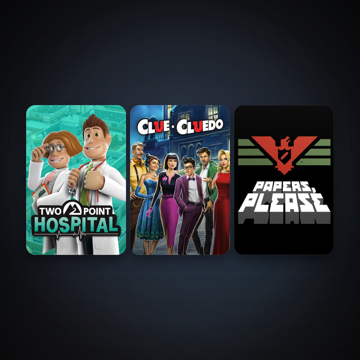 Papers, Please + Two Point Hospital, 7 games, clean — HabibiAccounts